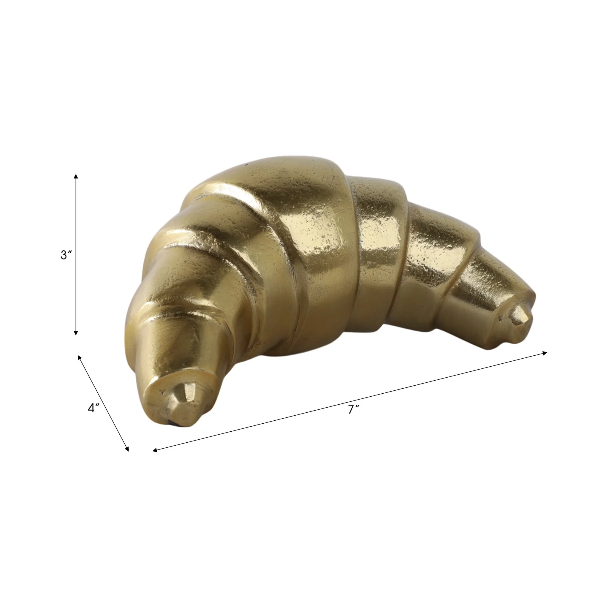 7x4" Metal Croissant, Gold - Image 8