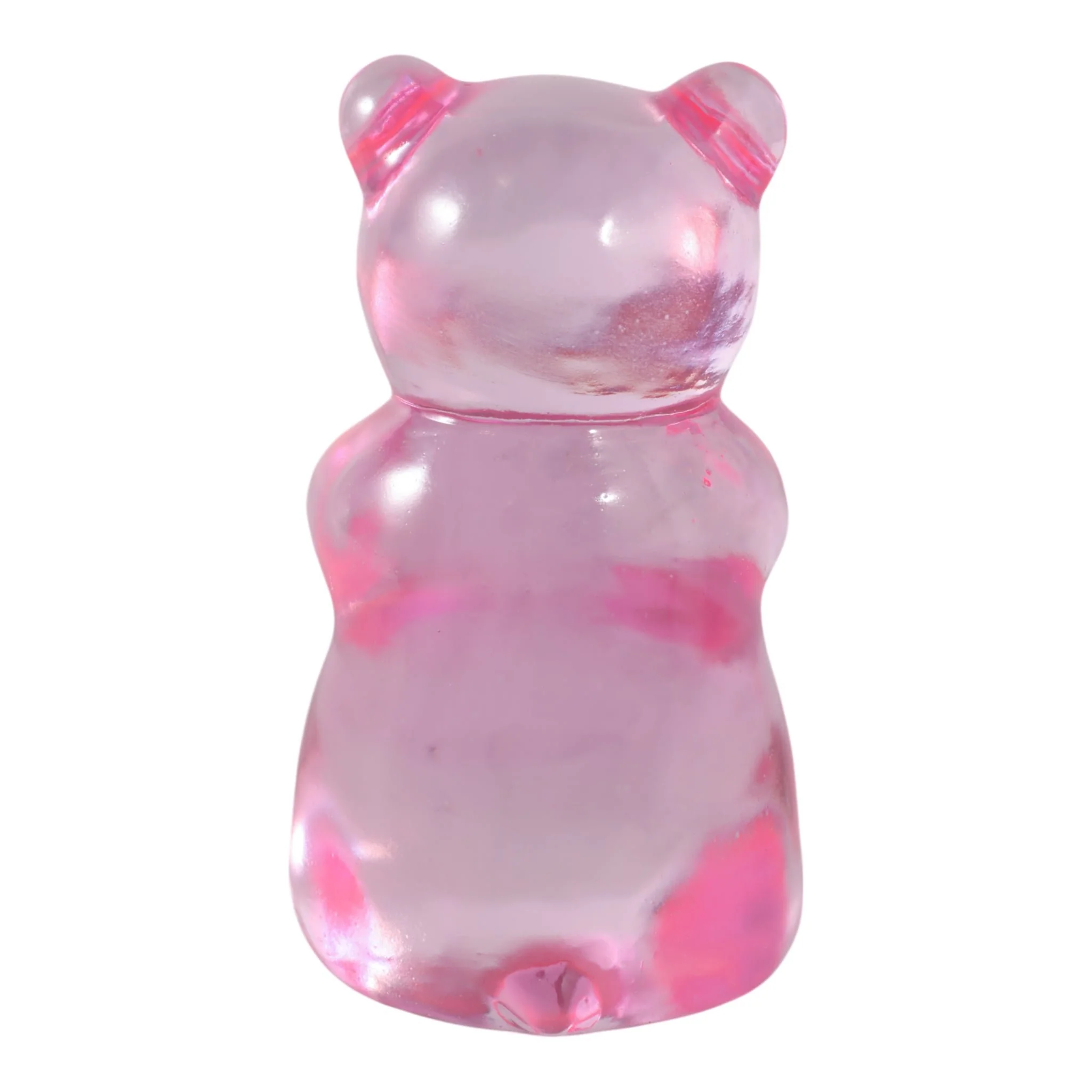 7x4" Transparent Resin Gummy Bear, Pink - Image 4