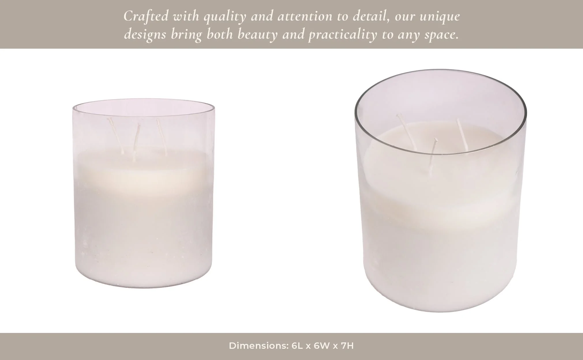 7x6" 65 Oz Jasmine Frosted Glass Candle, Clear - Image 11