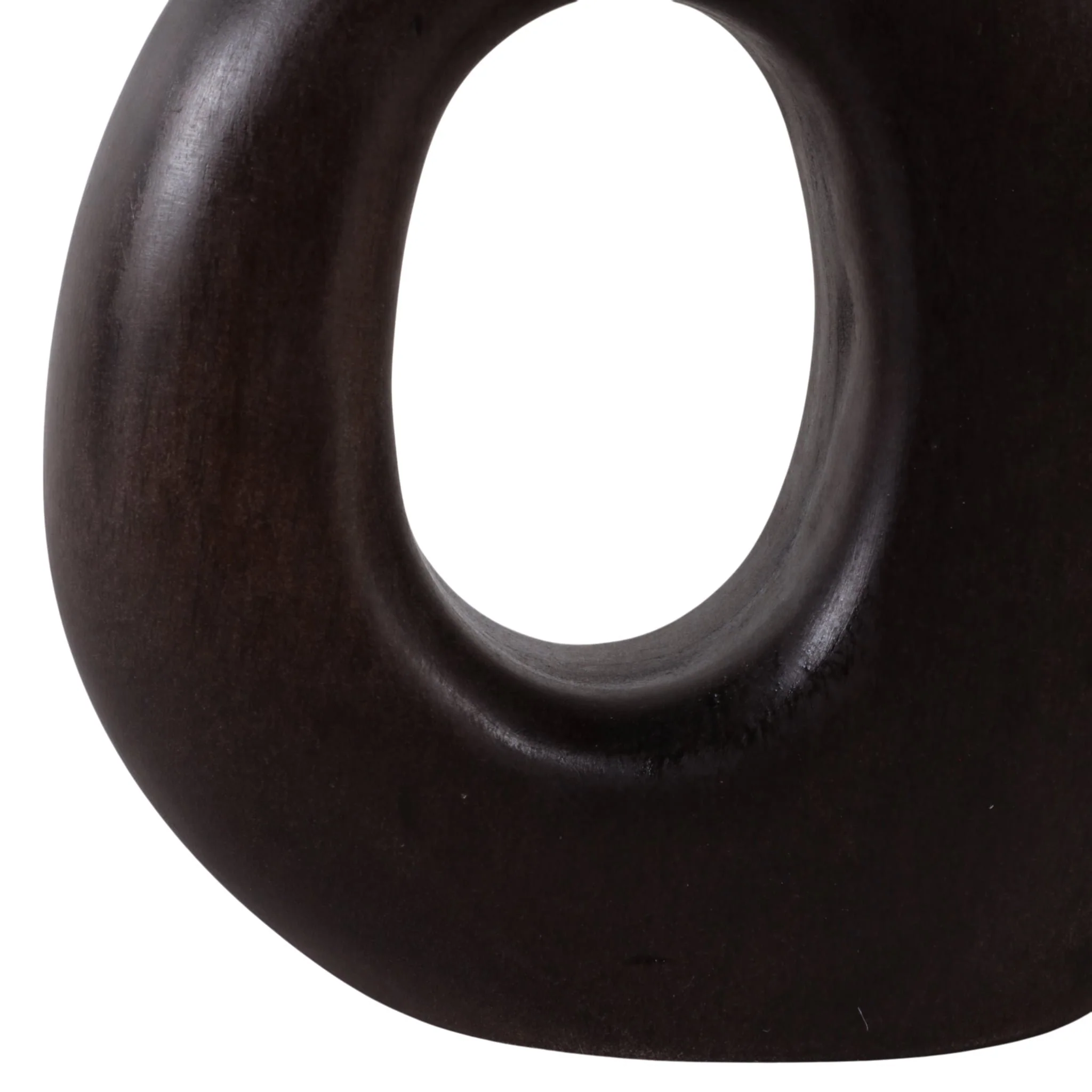 7x7" Cut-out Wood Vase, Dark Brown - Image 5