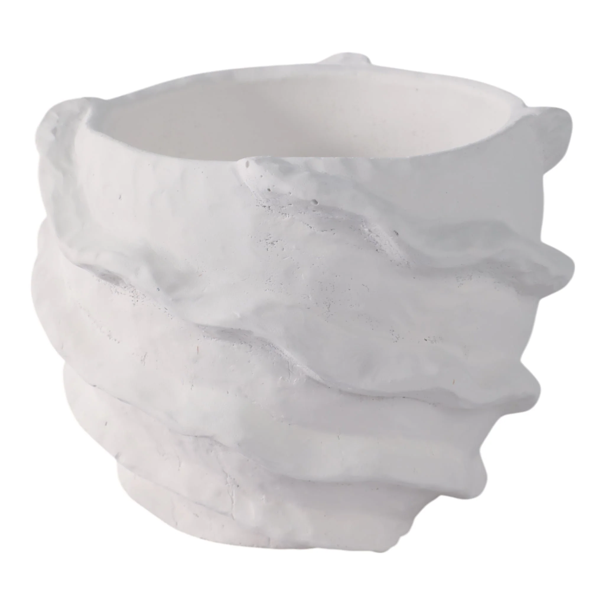 7x7" Flutter Trim Planter, White - Image 2