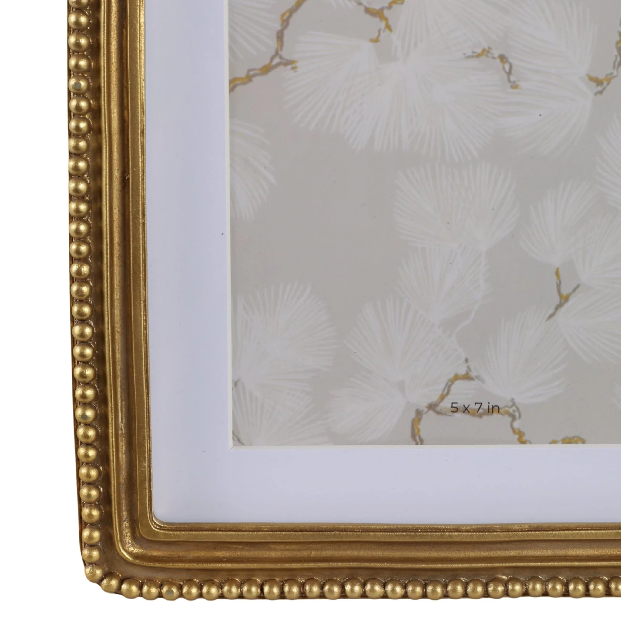 7x9 Photo Frame Matted To 5x7 Beaded Arch, Gold - Image 5