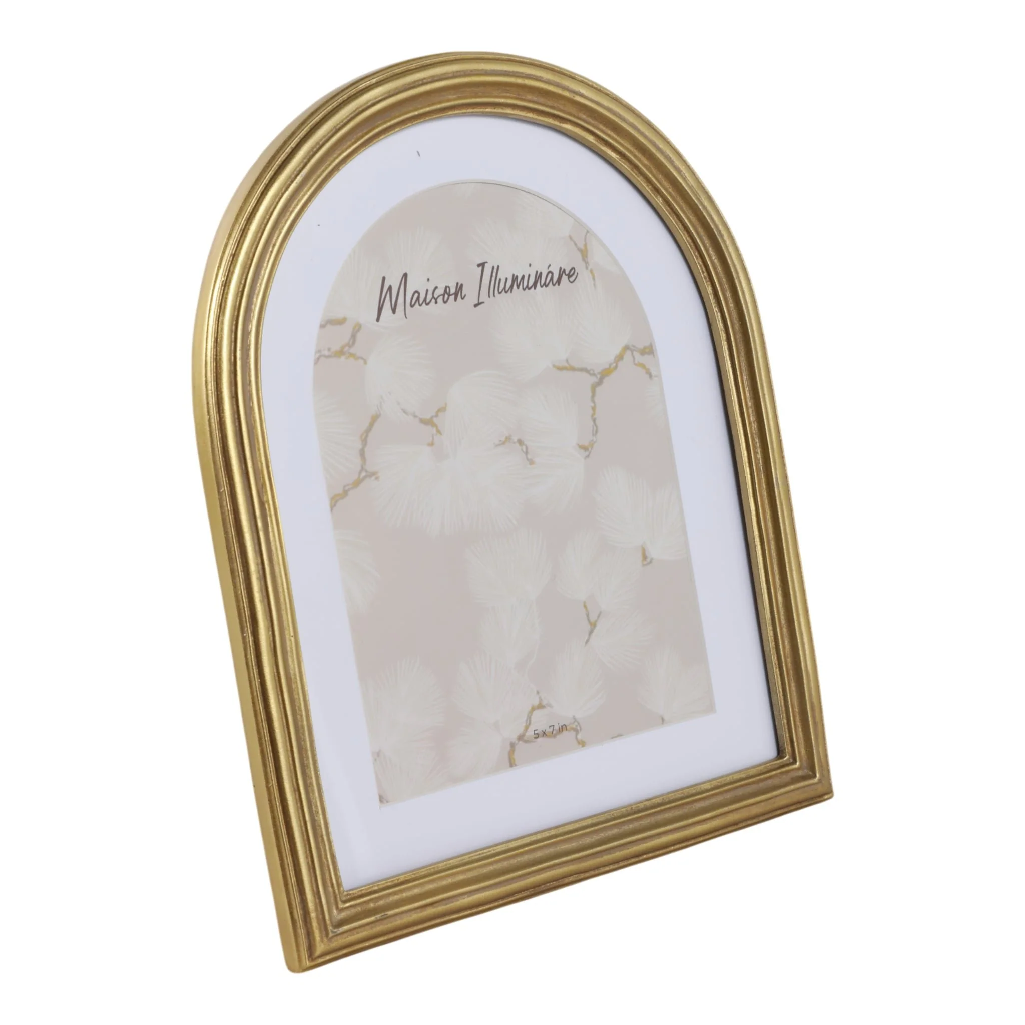 7x9 Photo Frame Matted To 5x7 Layered Arch, Gold - Image 2