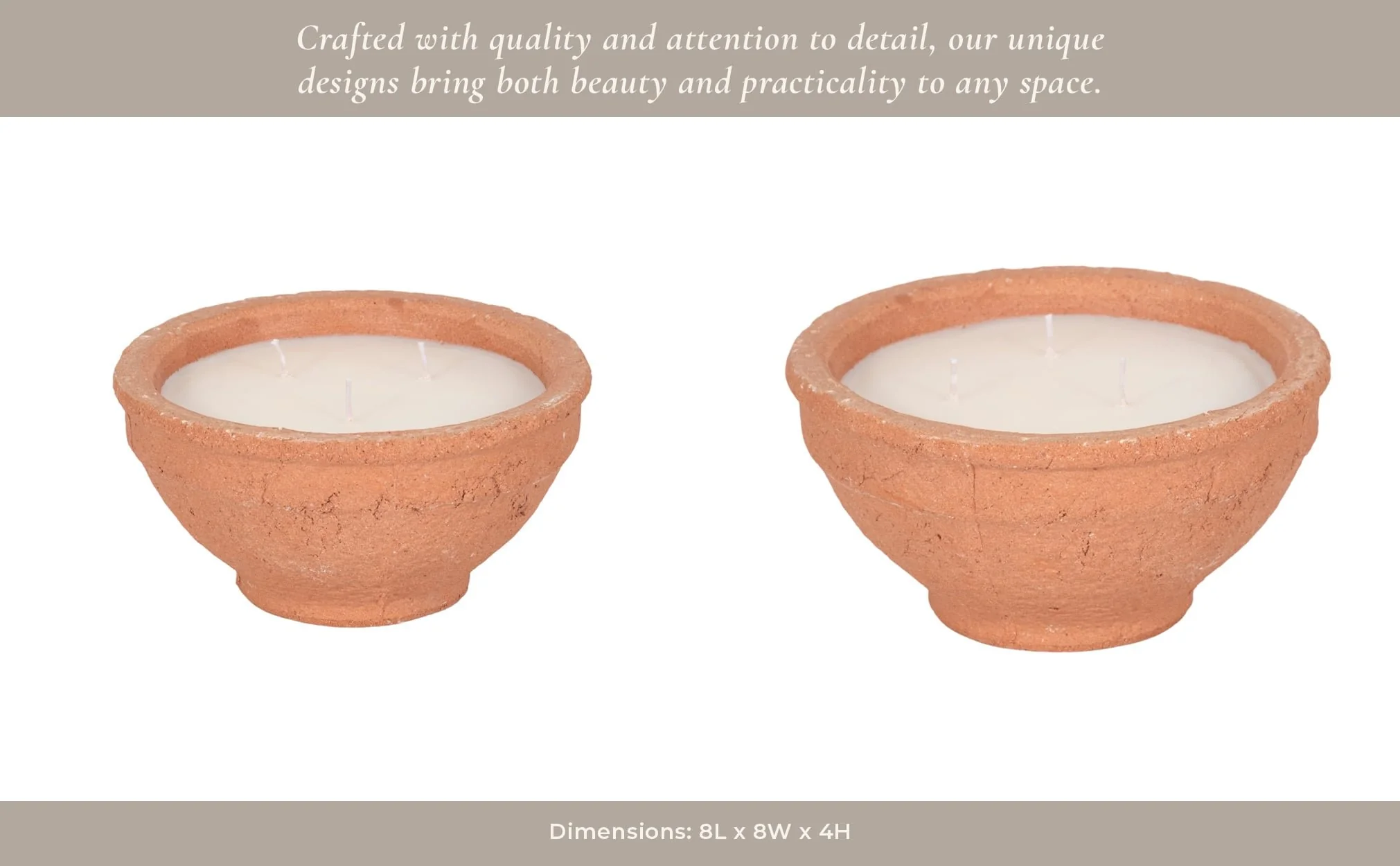8" 16 Oz Tobacco Bowl Candle, Terracotta - Image 12