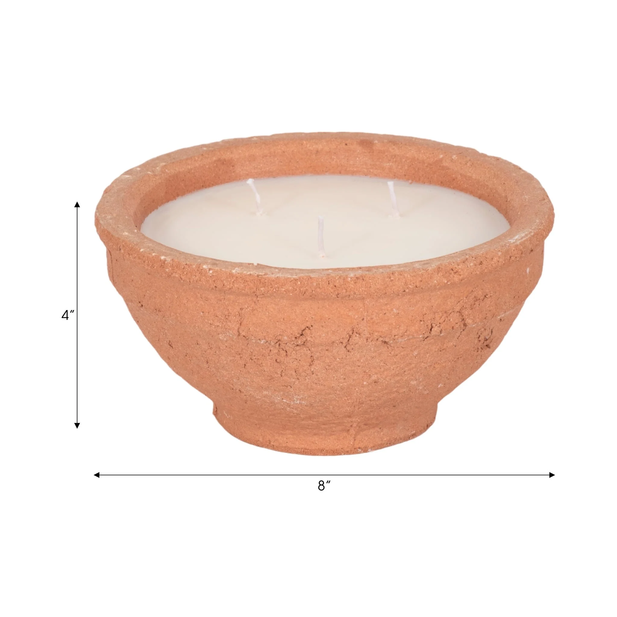 8" 16 Oz Tobacco Bowl Candle, Terracotta - Image 8
