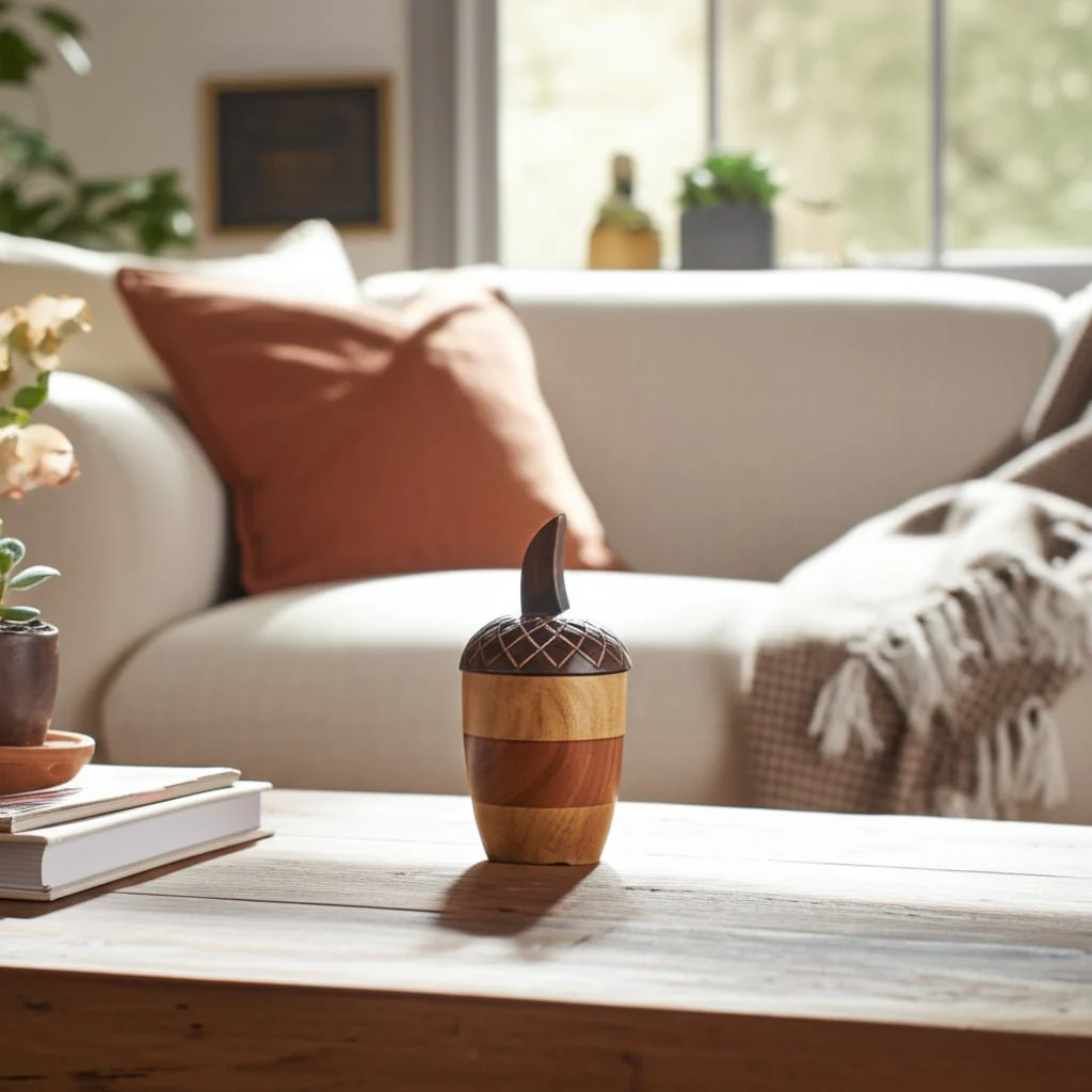 8" 7 Oz Balsam Fir Acorn Candle, Brown - Image 11