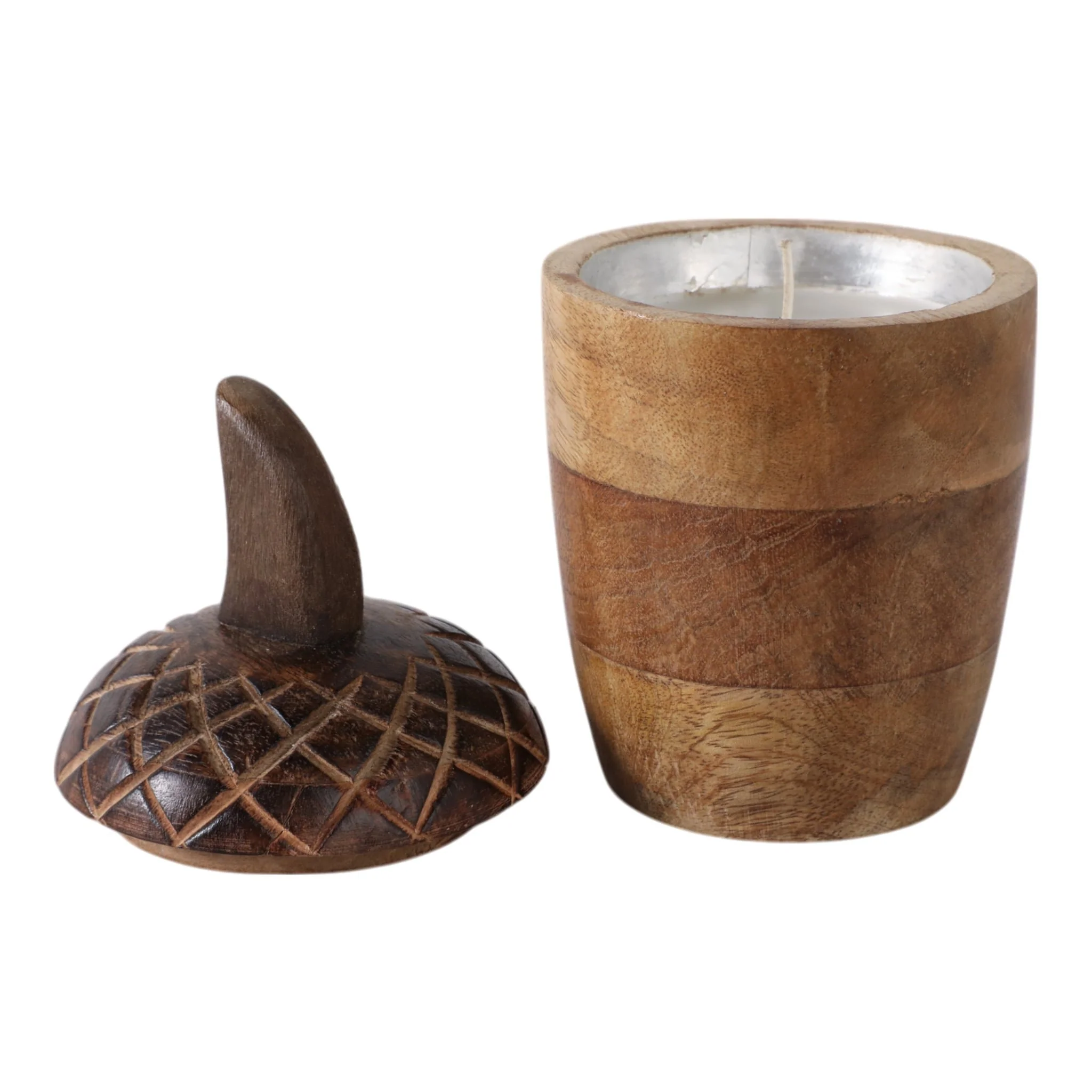 8" 7 Oz Balsam Fir Acorn Candle, Brown - Image 2