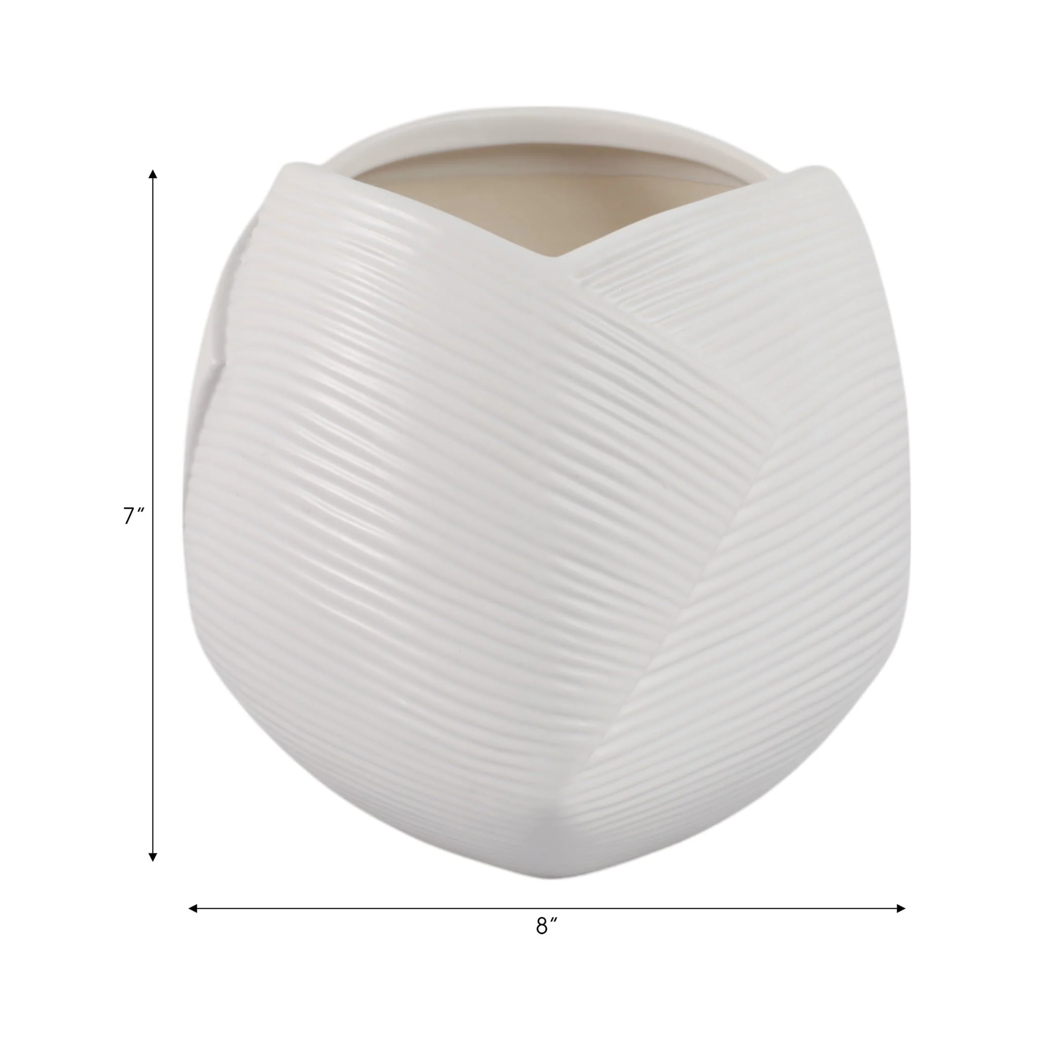 8" Abstract Planter, White - Image 2