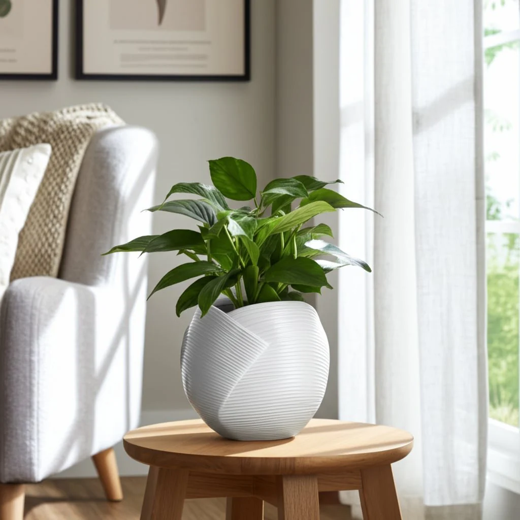 8" Abstract Planter, White - Image 5