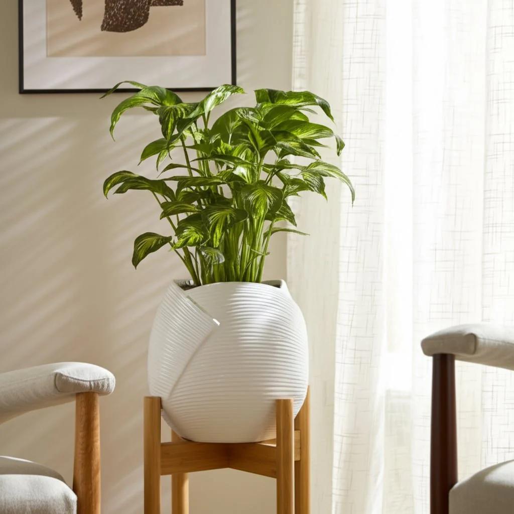 8" Abstract Planter, White - Image 6