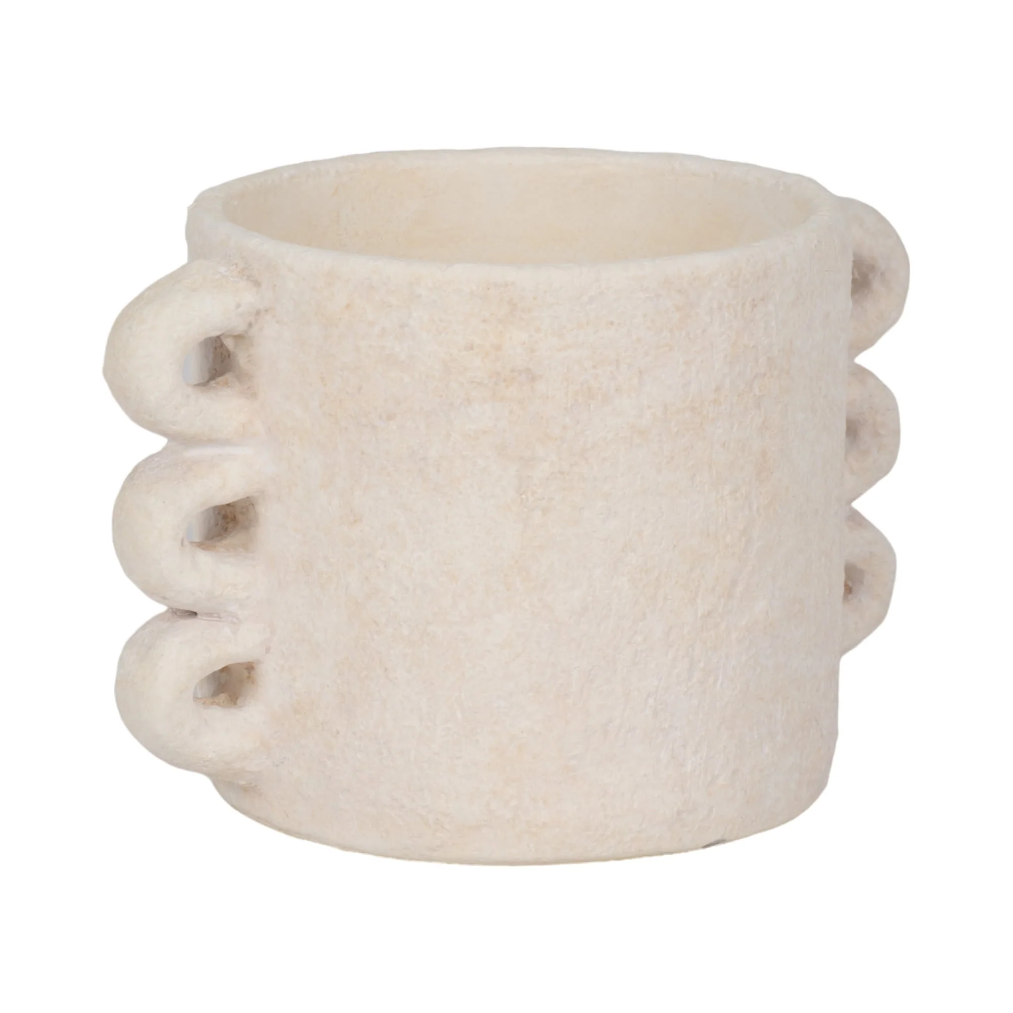 8" Arch Handle Planter, White - Image 3