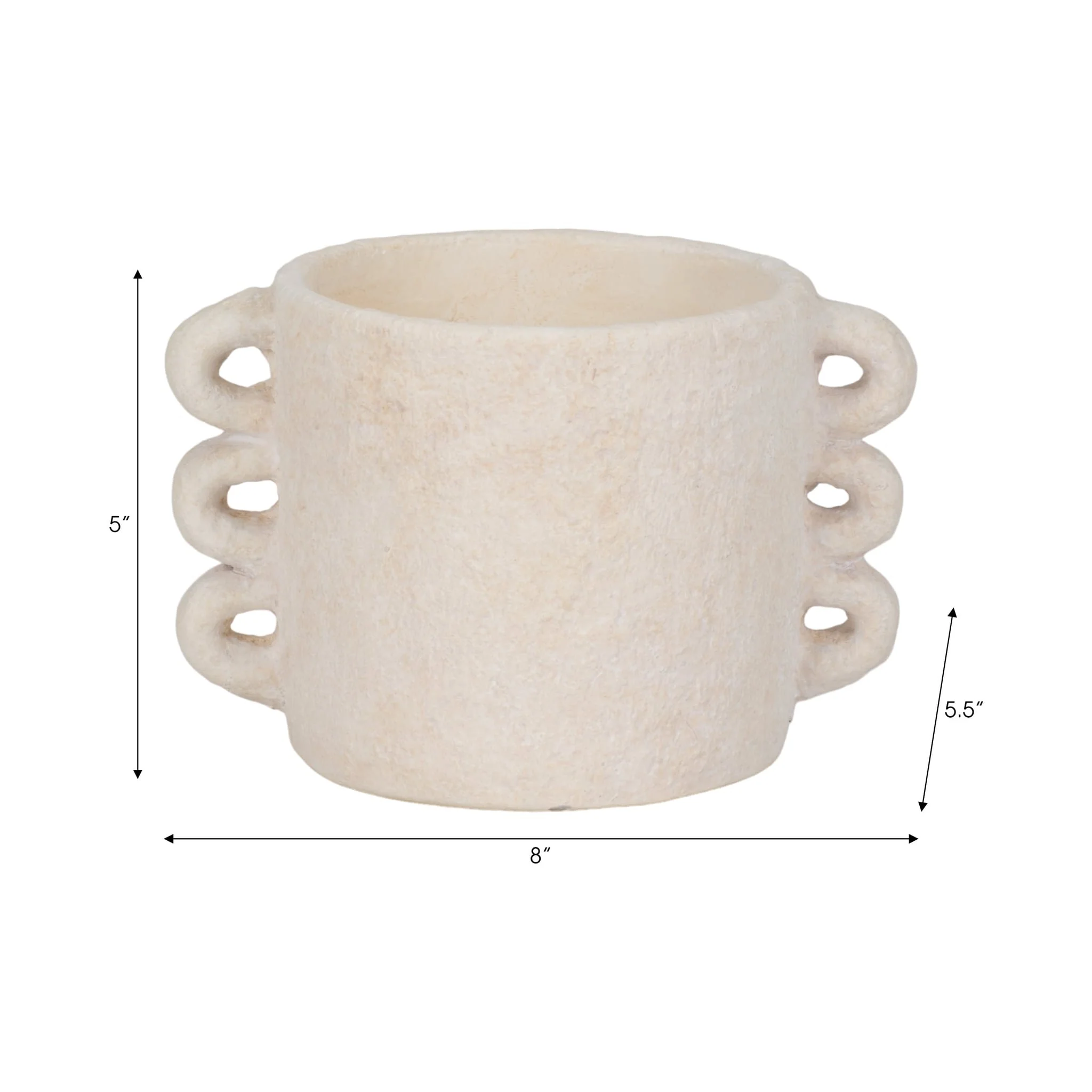 8" Arch Handle Planter, White - Image 9
