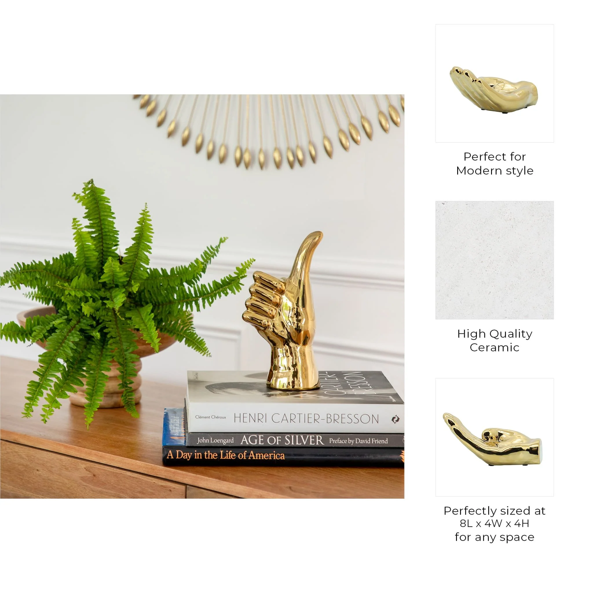 8" Asking Hand, Gold - Image 7