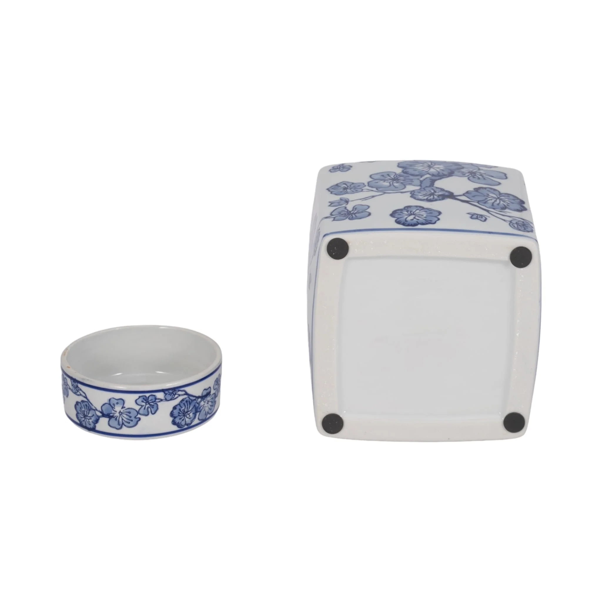 8" Cherry Blossom Chinoiserie Jar, Blue/white - Image 7