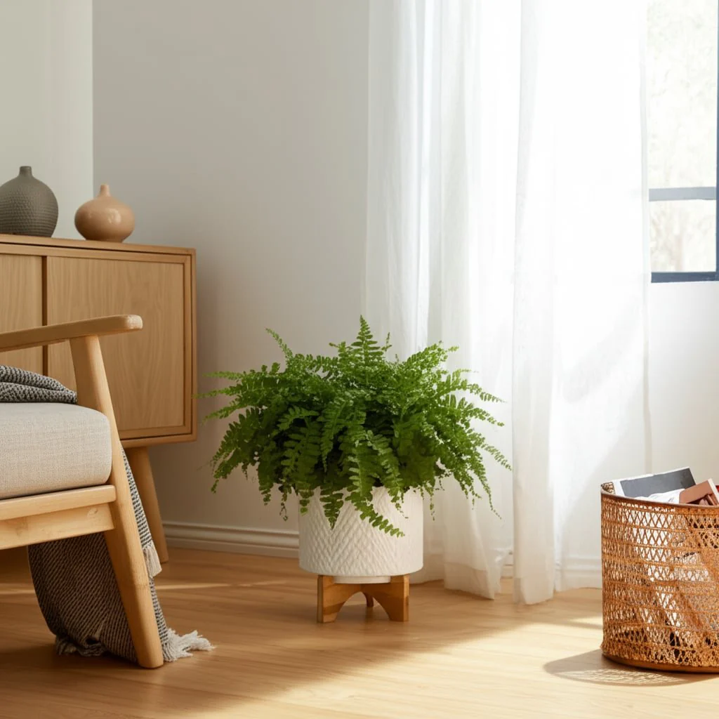 8" Chevron Planter W/ Stand, White - Image 11