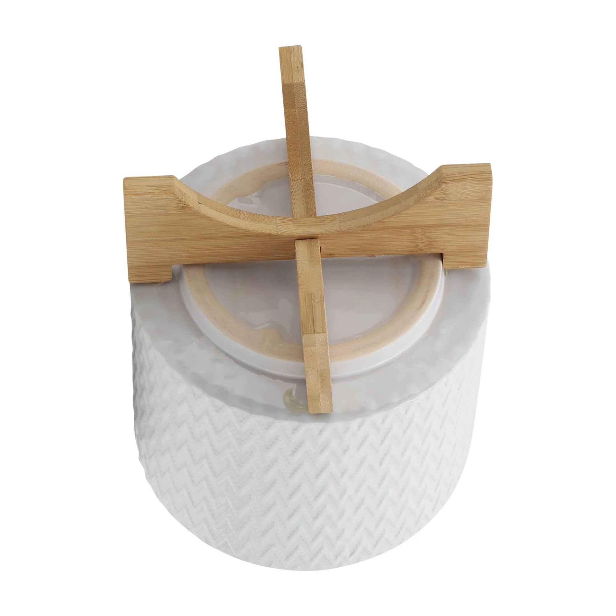 8" Chevron Planter W/ Stand, White - Image 5