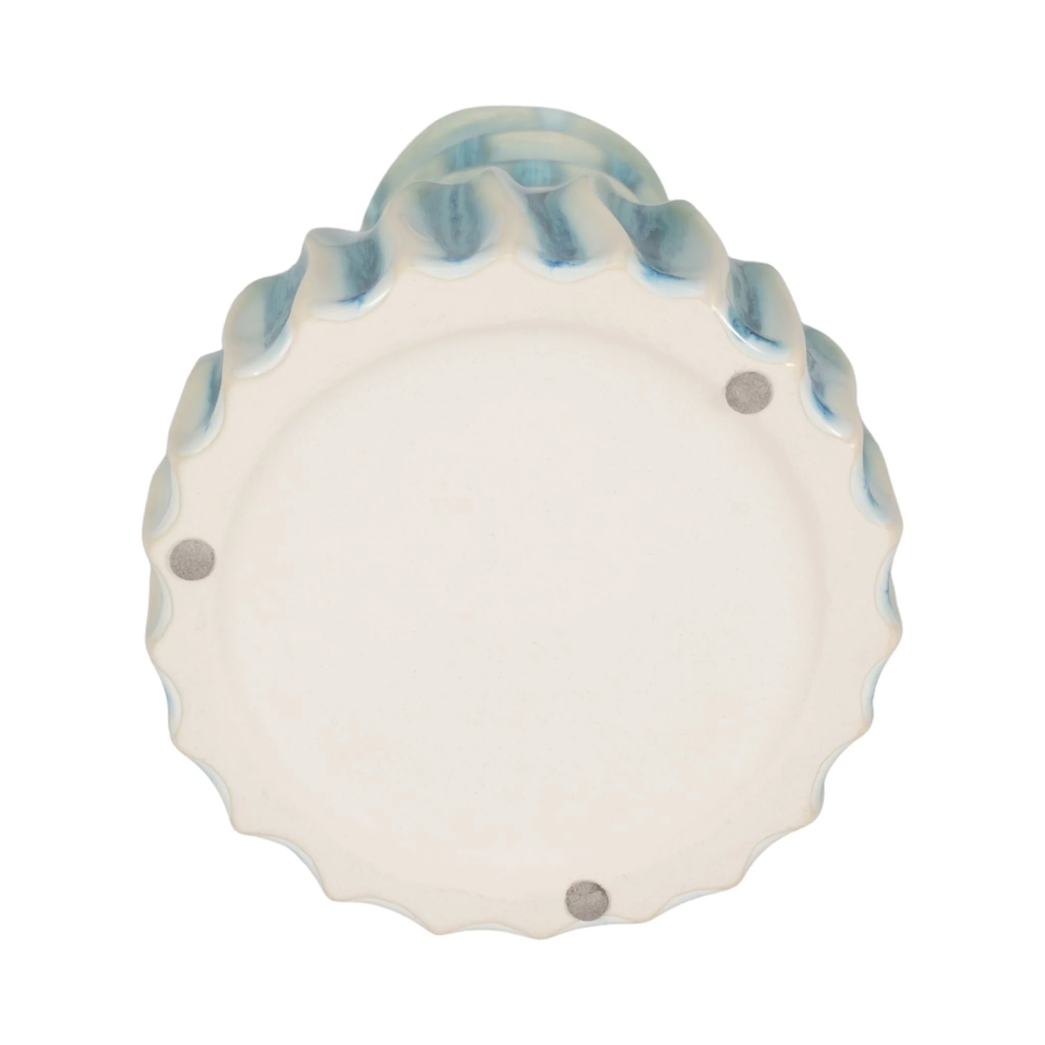 8" Coastal Ribbed Bud Vase Reactive Finish, Blue - Image 6