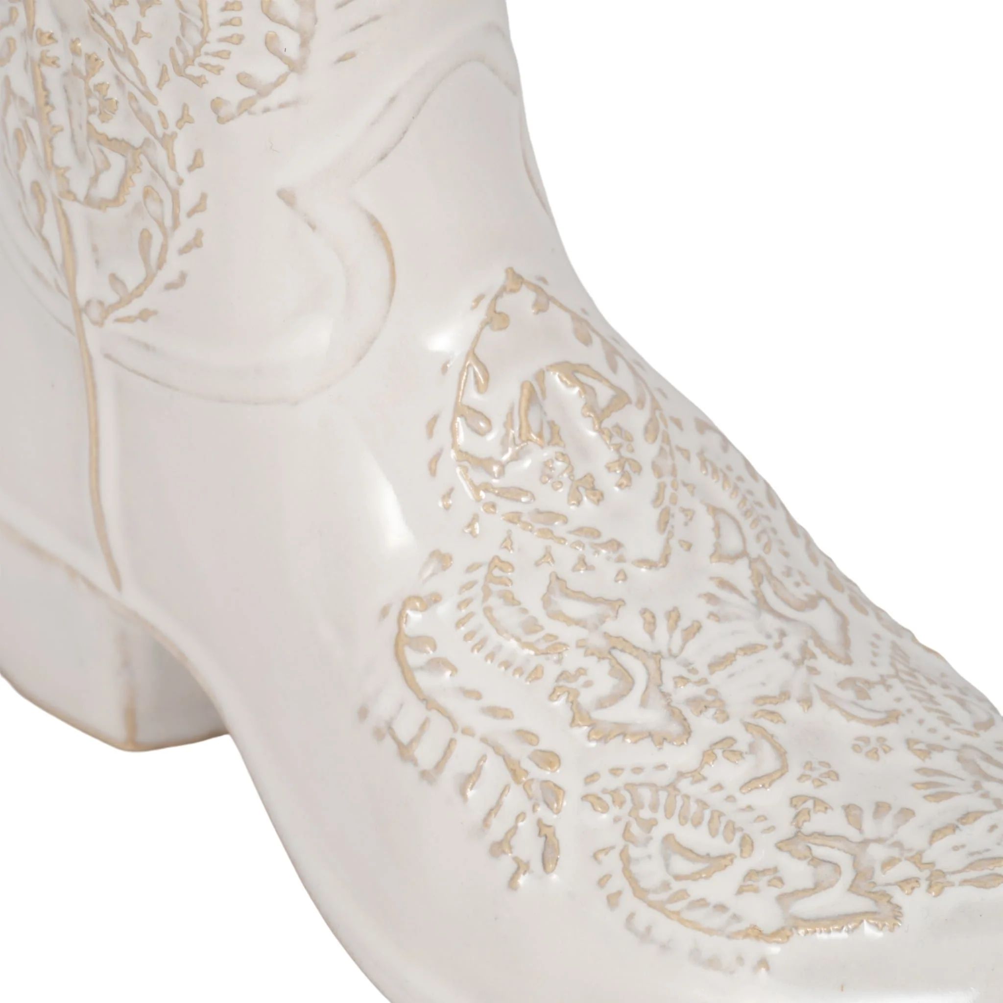 8" Cowboy Boot Vase, White - Image 6