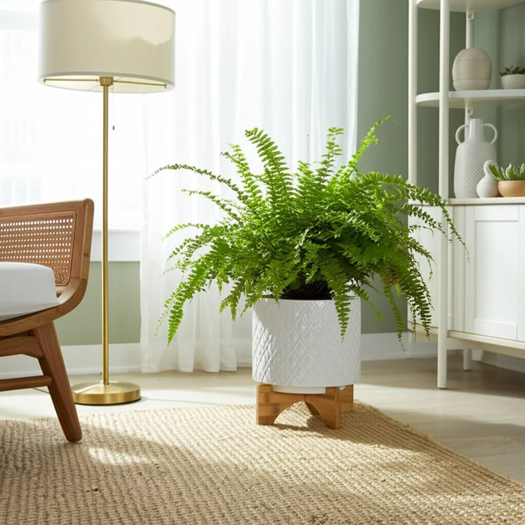 8" Diamond Planter W/ Stand, White - Image 12