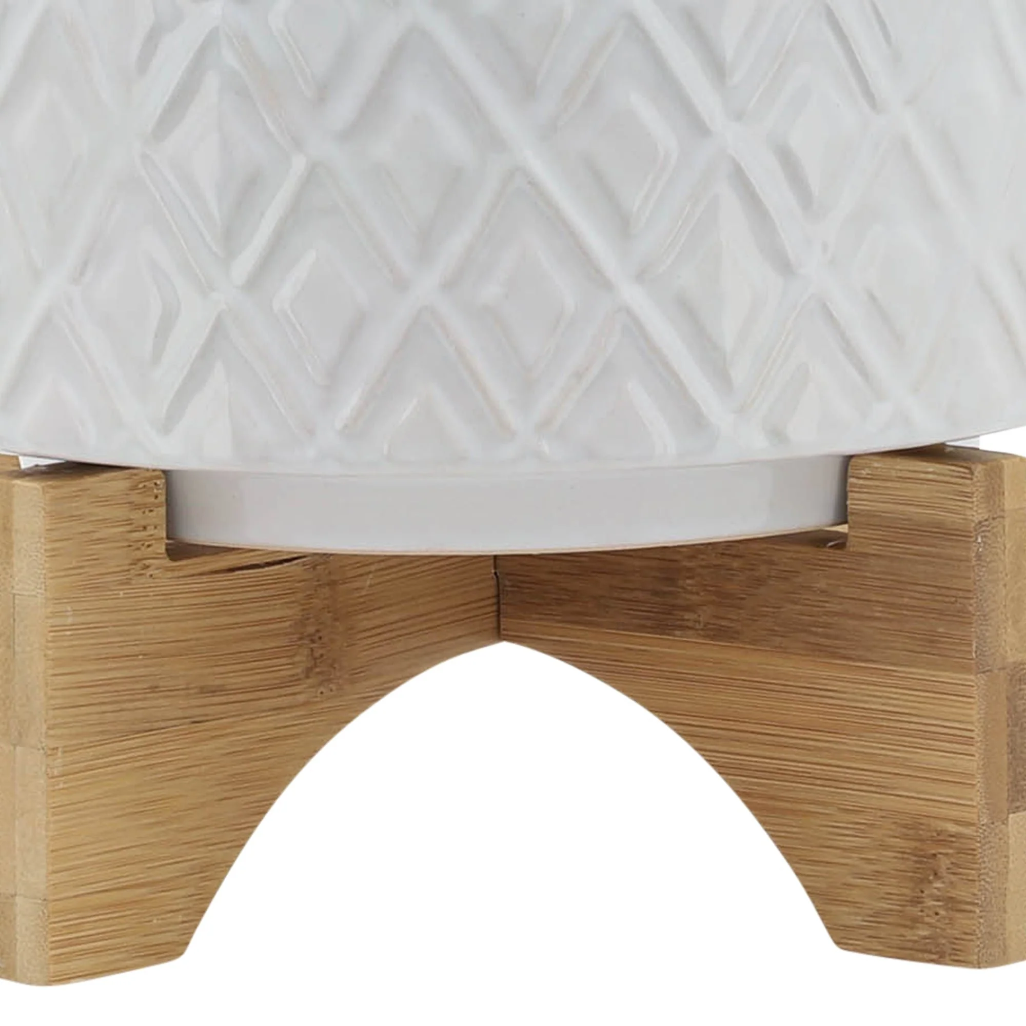 8" Diamond Planter W/ Stand, White - Image 7