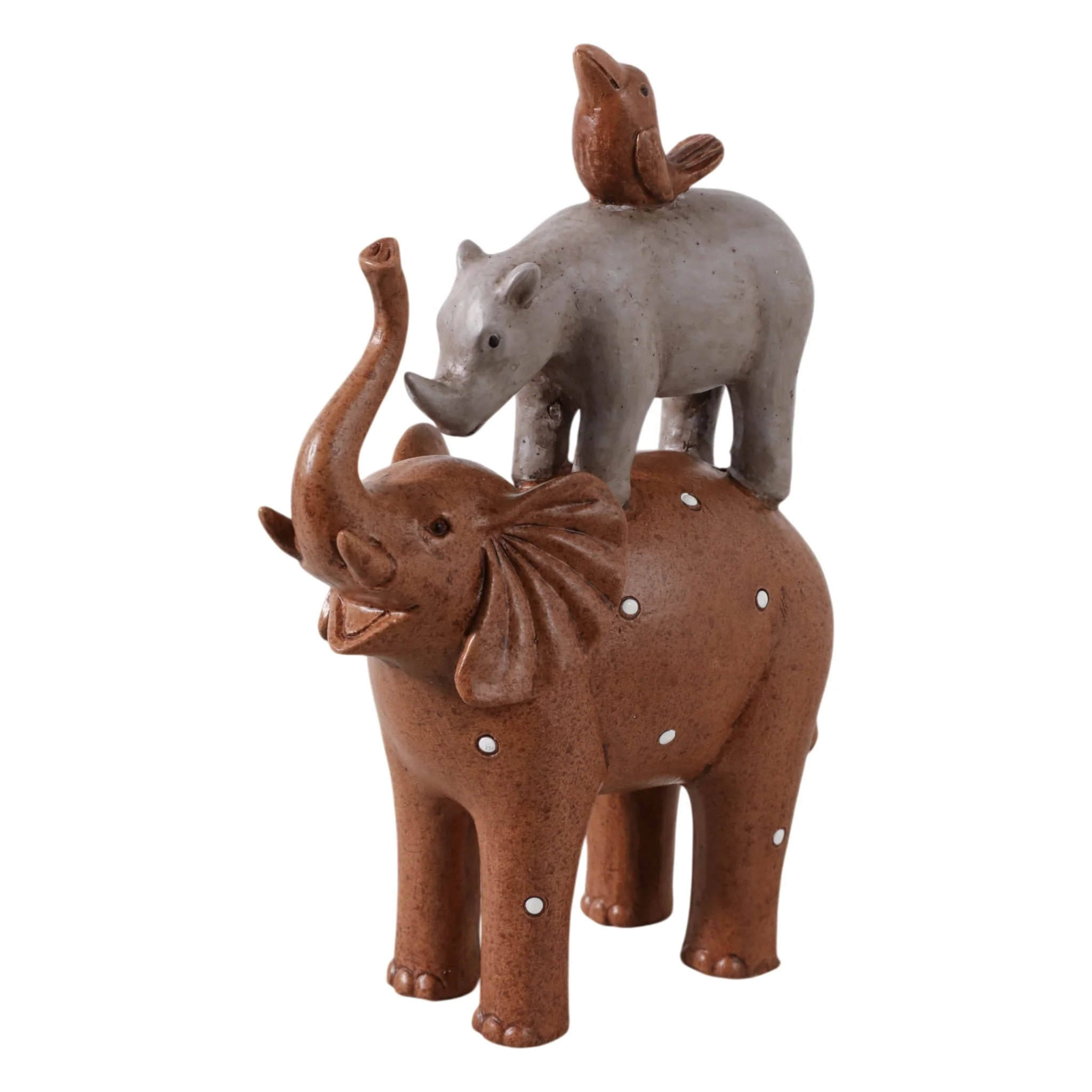 8" Elephant Animal Pyramid, Multi - Image 2