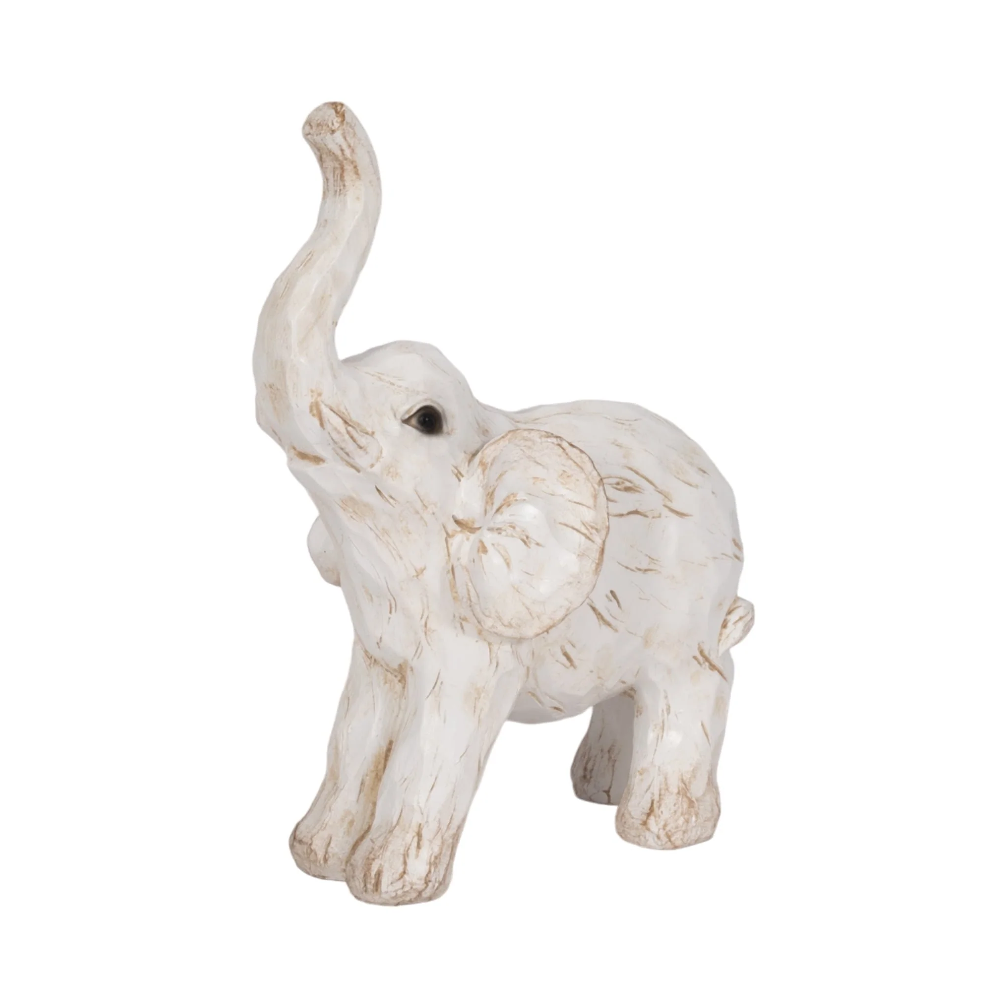 8" Elephant Figurine , White - Image 2