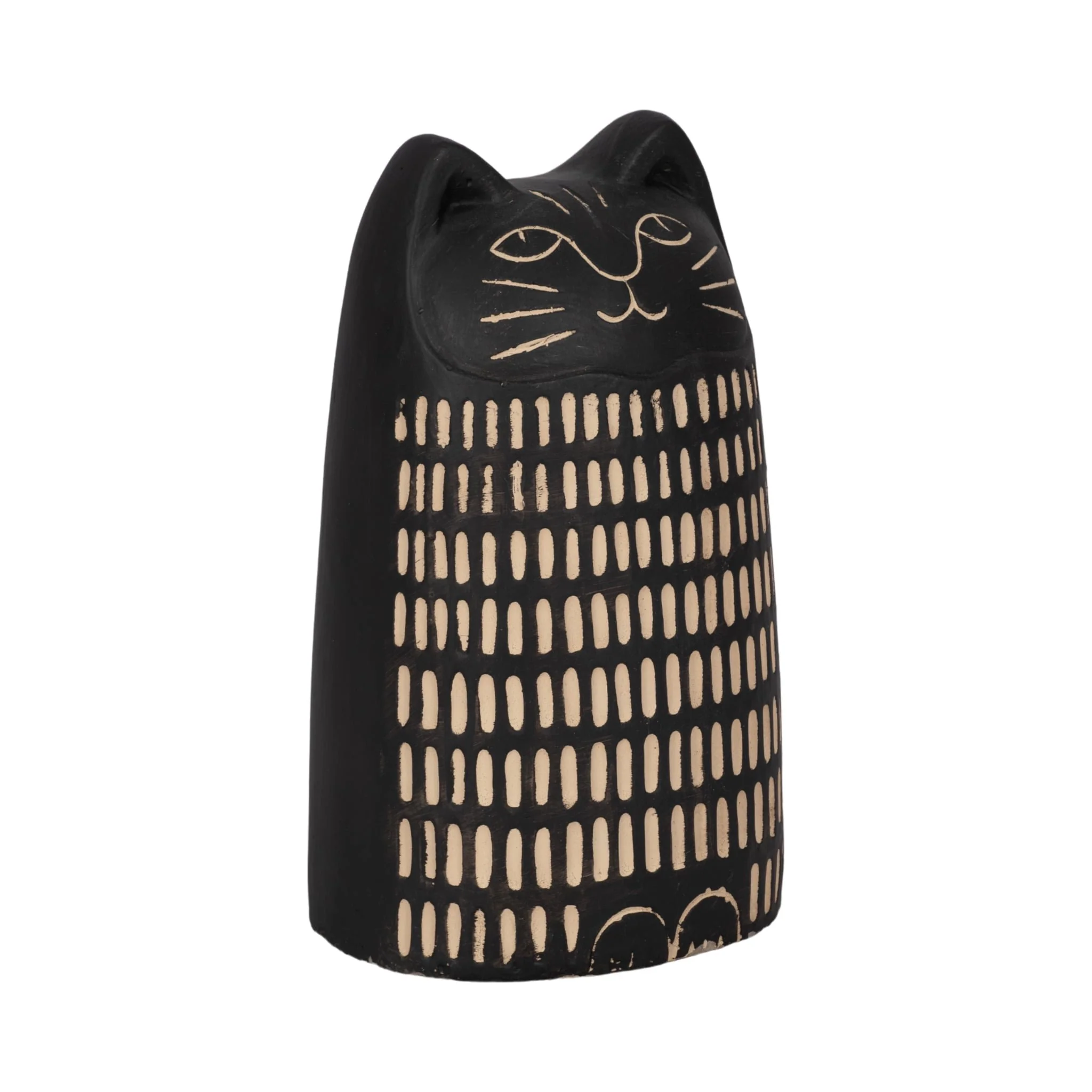 8" Etched Lines Cat, Black - Image 2