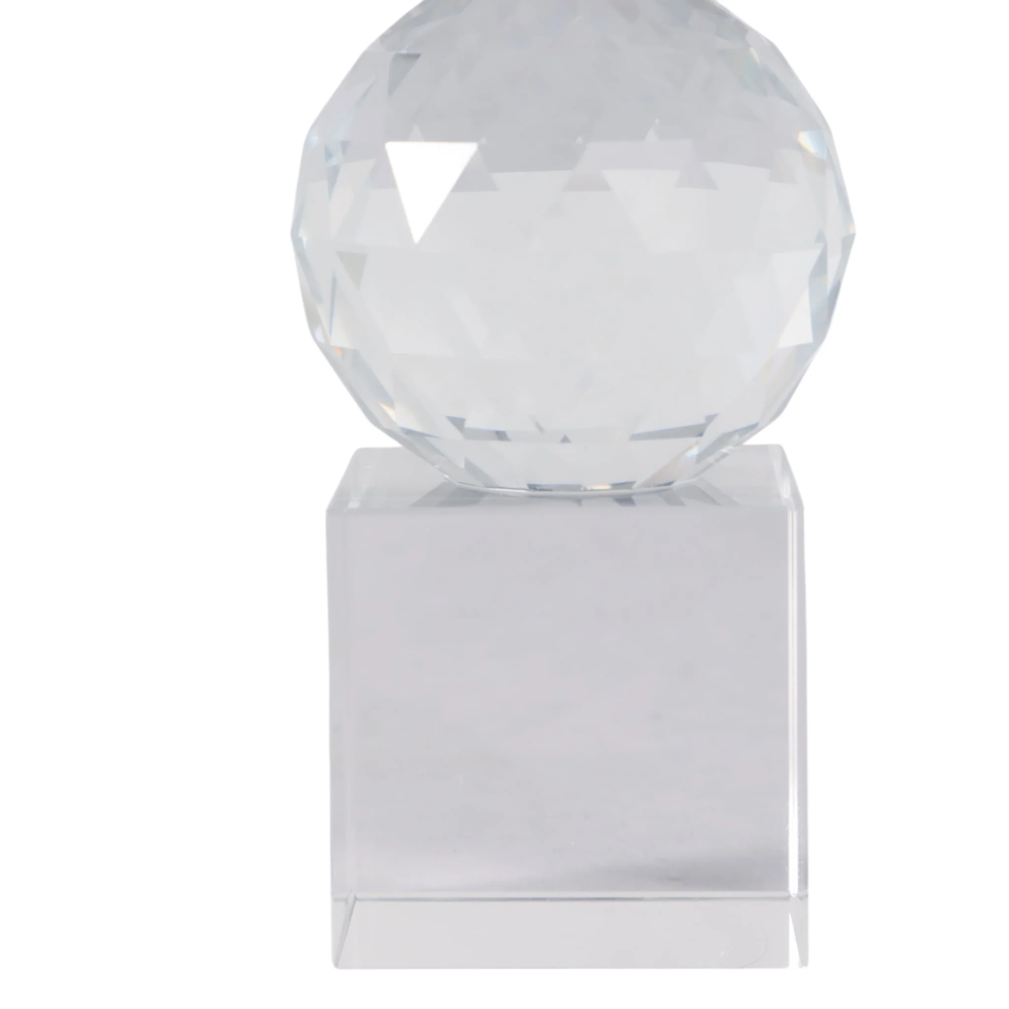 8" Faceted Crystal Orbs Crystal Taperholder, Clear - Image 5