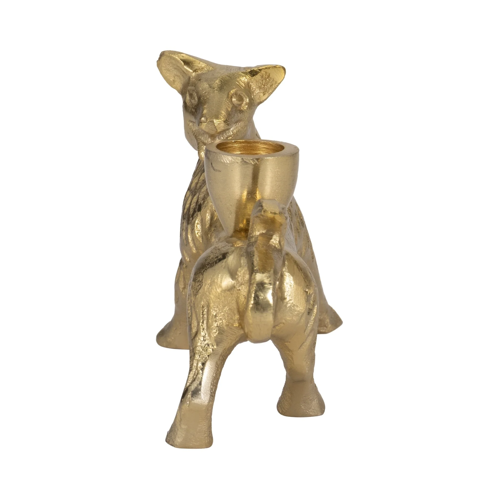 8" Fox Taper Candle Holder, Gold - Image 5