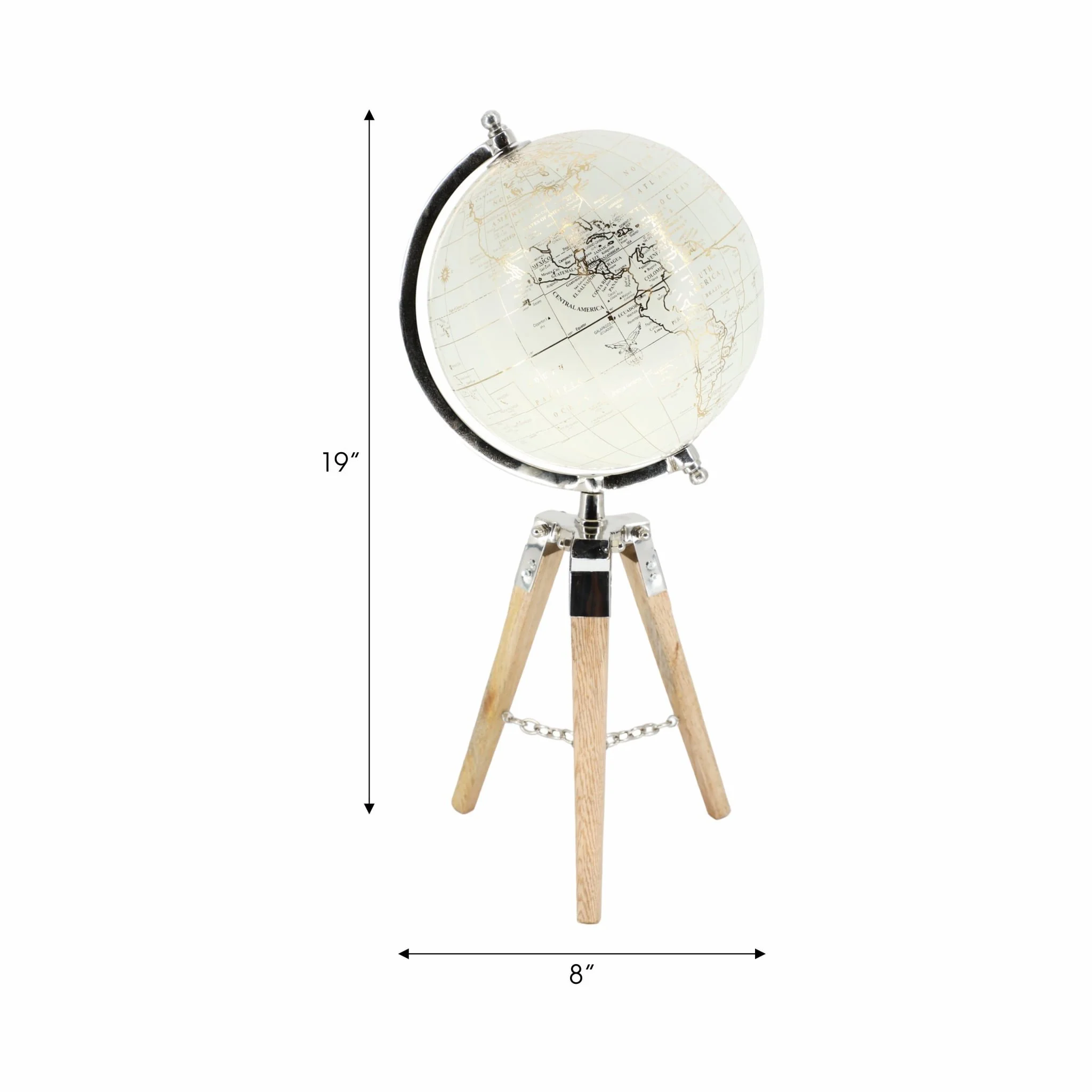 8" Globe On Tripod - Image 8