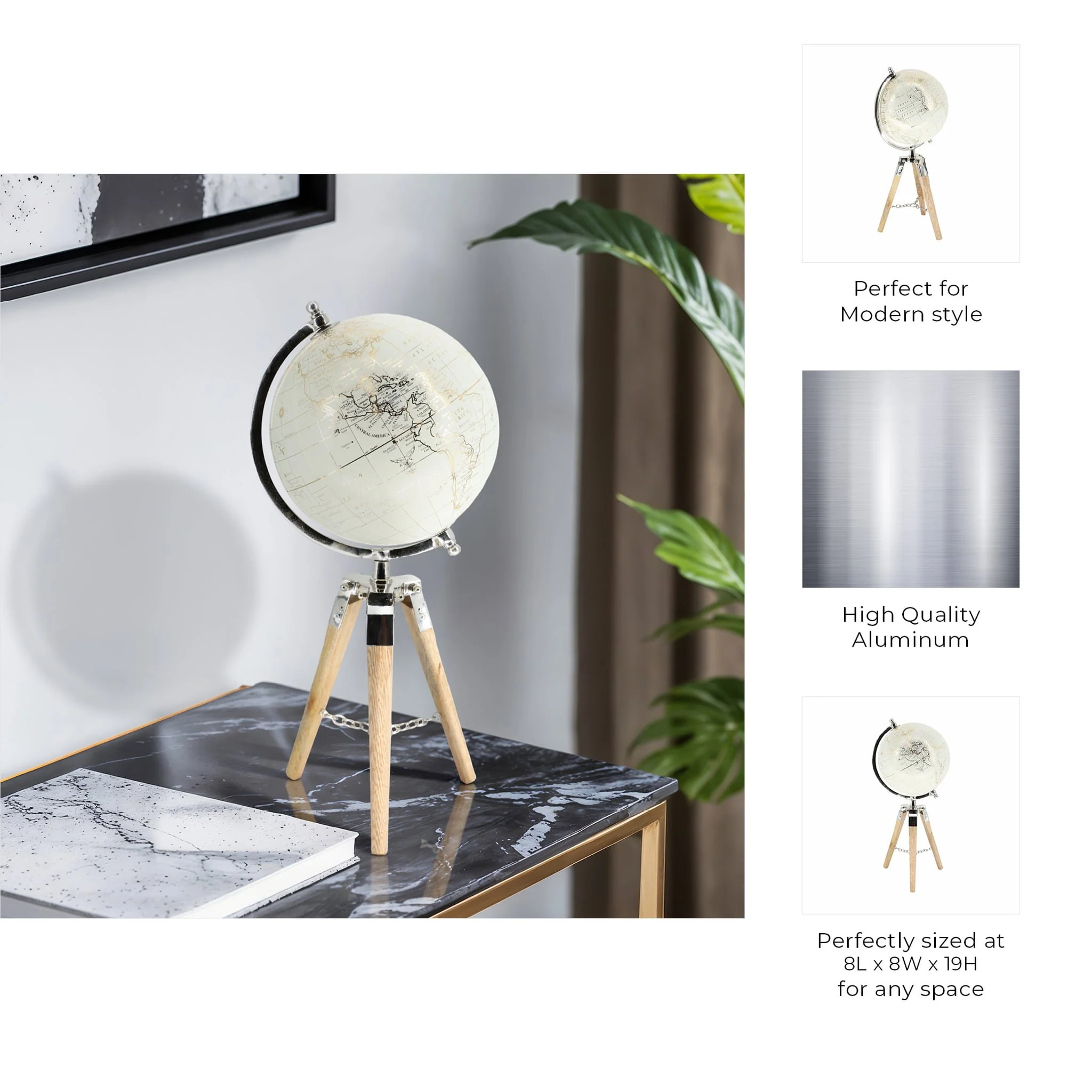 8" Globe On Tripod - Image 9