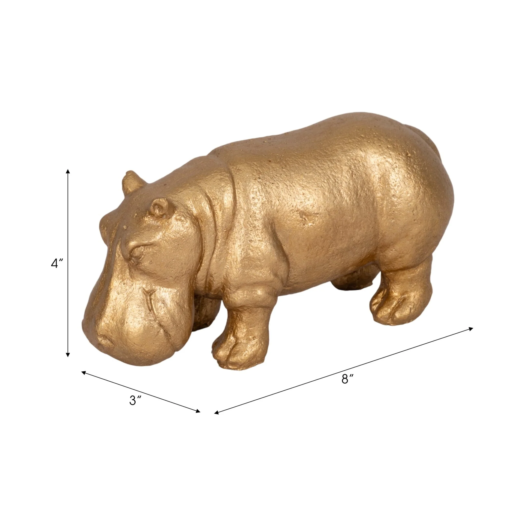 8" Hungry Hippo, Gold - Image 8