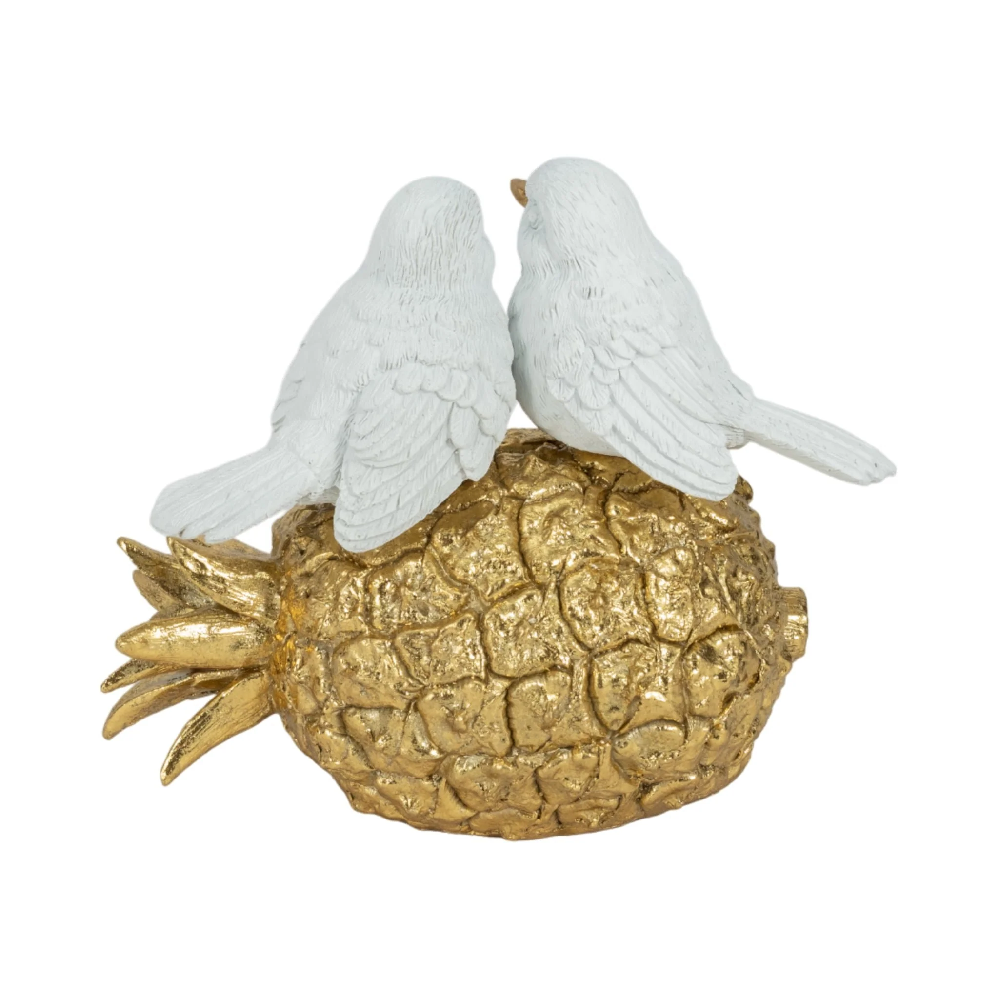 8" Kissing Birds On Pineapple, White/gold - Image 4