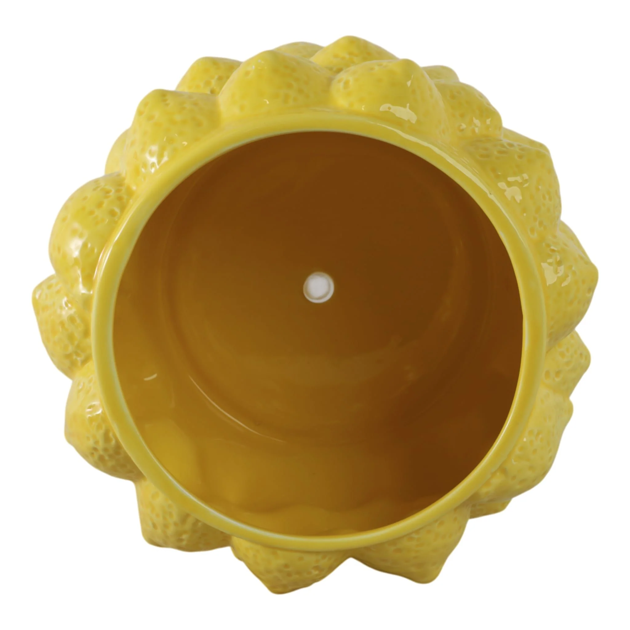 8" Lemons Flower Pot, Yellow - Image 5