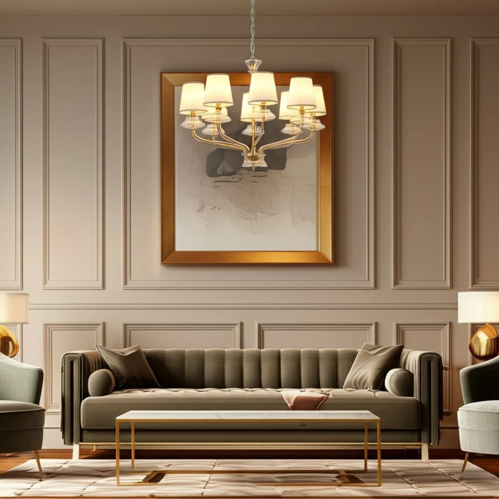 8 Lightsglass Chandelieroff White Shade - Image 4