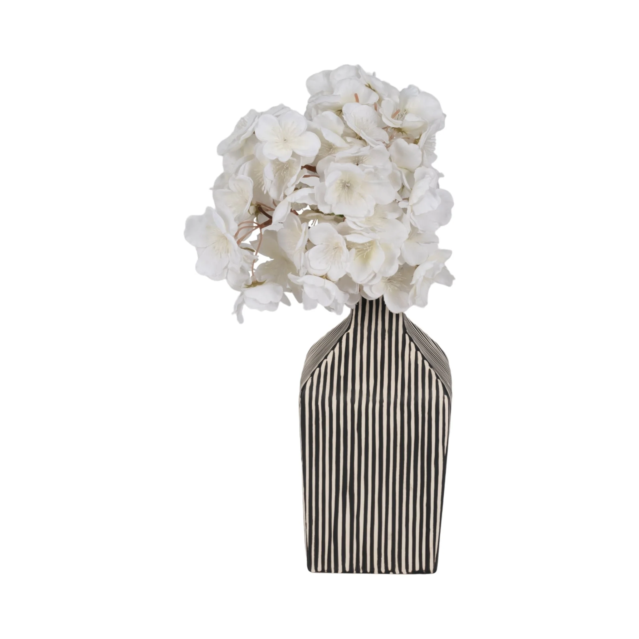 8" Lines Square Vase, Black/white - Image 2