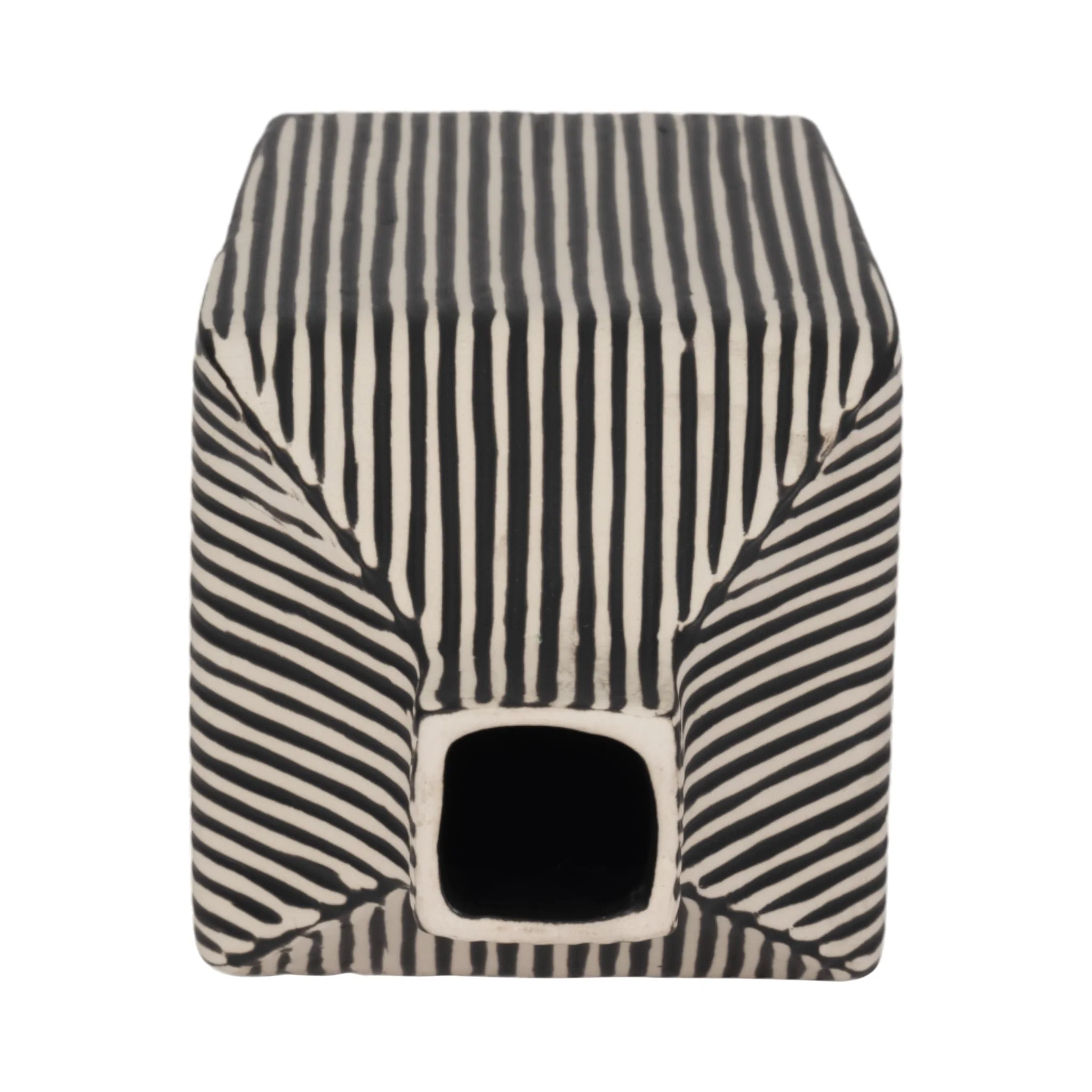 8" Lines Square Vase, Black/white - Image 6