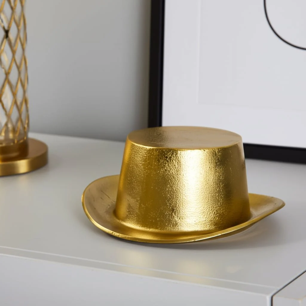 8" Metal Top Hat, Gold - Image 11