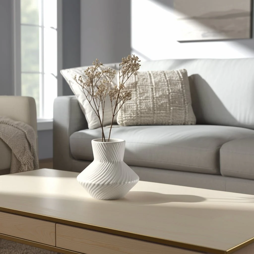 8" Modern Totem Vase, White - Image 12