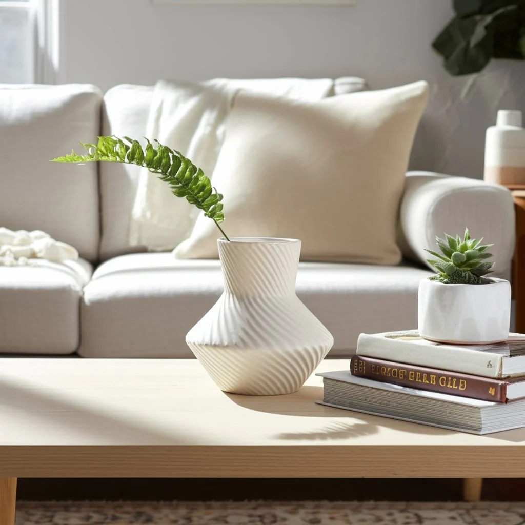 8" Modern Totem Vase, White - Image 13
