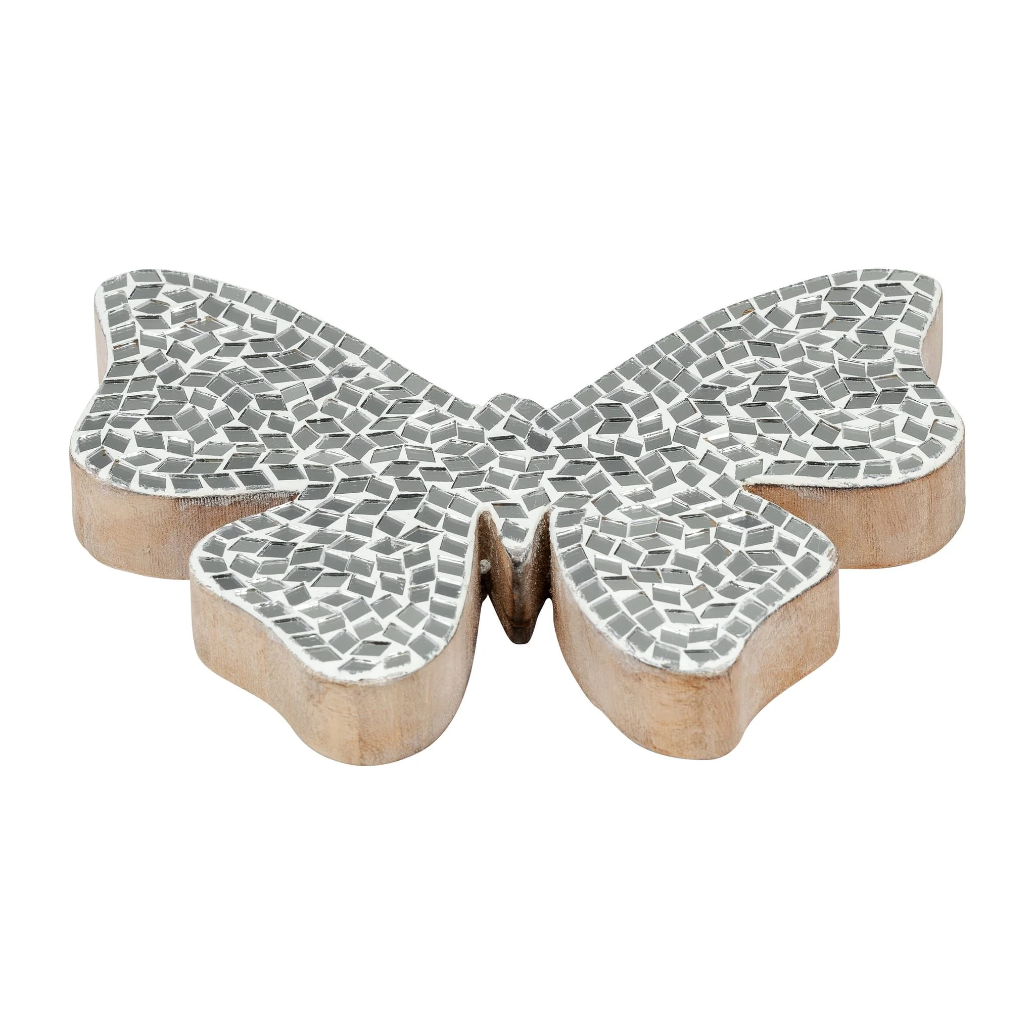 8" Mosaic Butterfly, White - Image 2