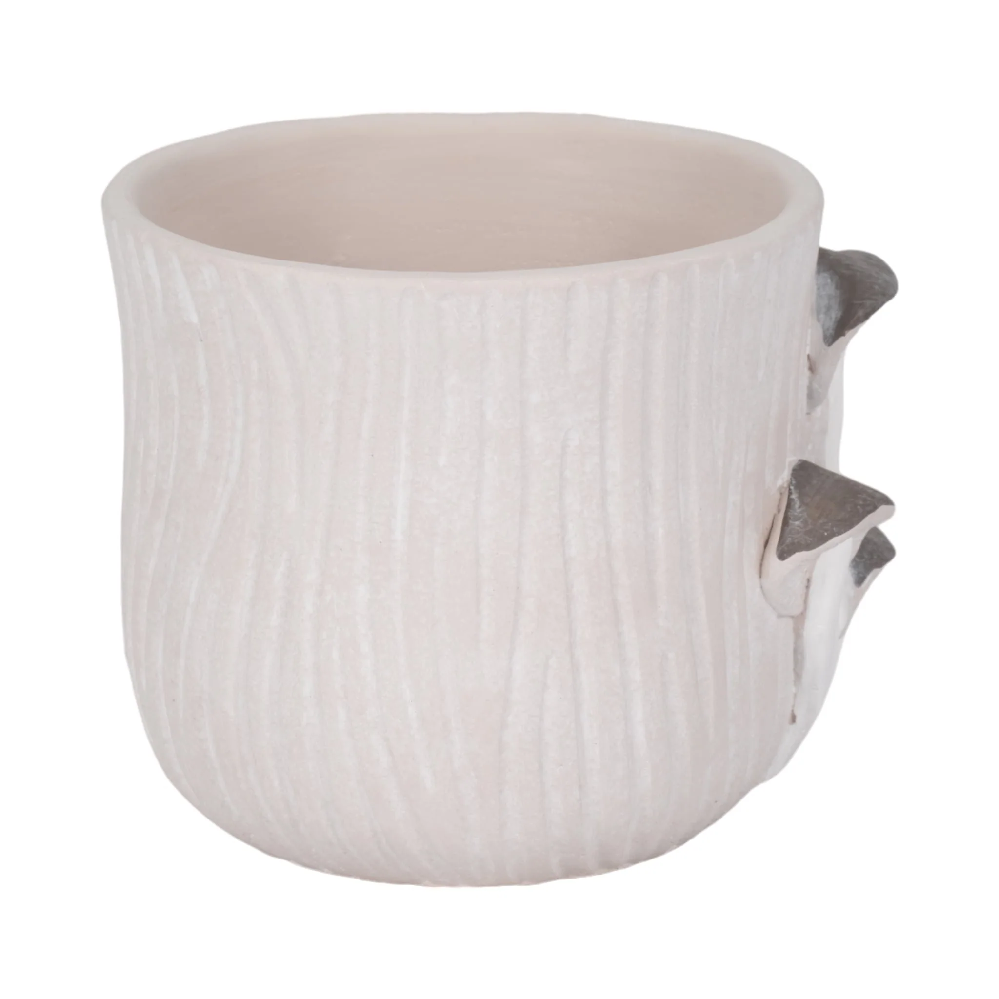 8" Mushroom Applique Planter, Grey - Image 3