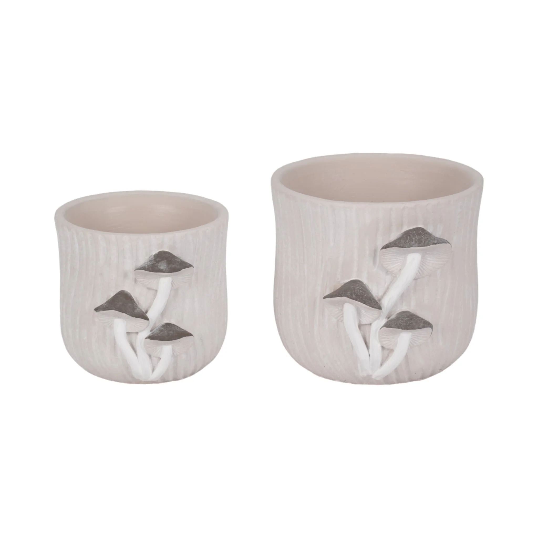 8" Mushroom Applique Planter, Grey - Image 7