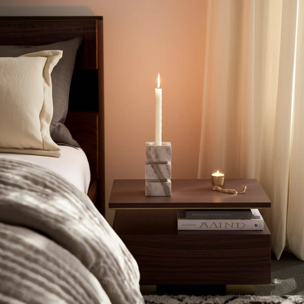 8" Onyx Marble Stacked Cubes Pillar Candleholder, - Image 12