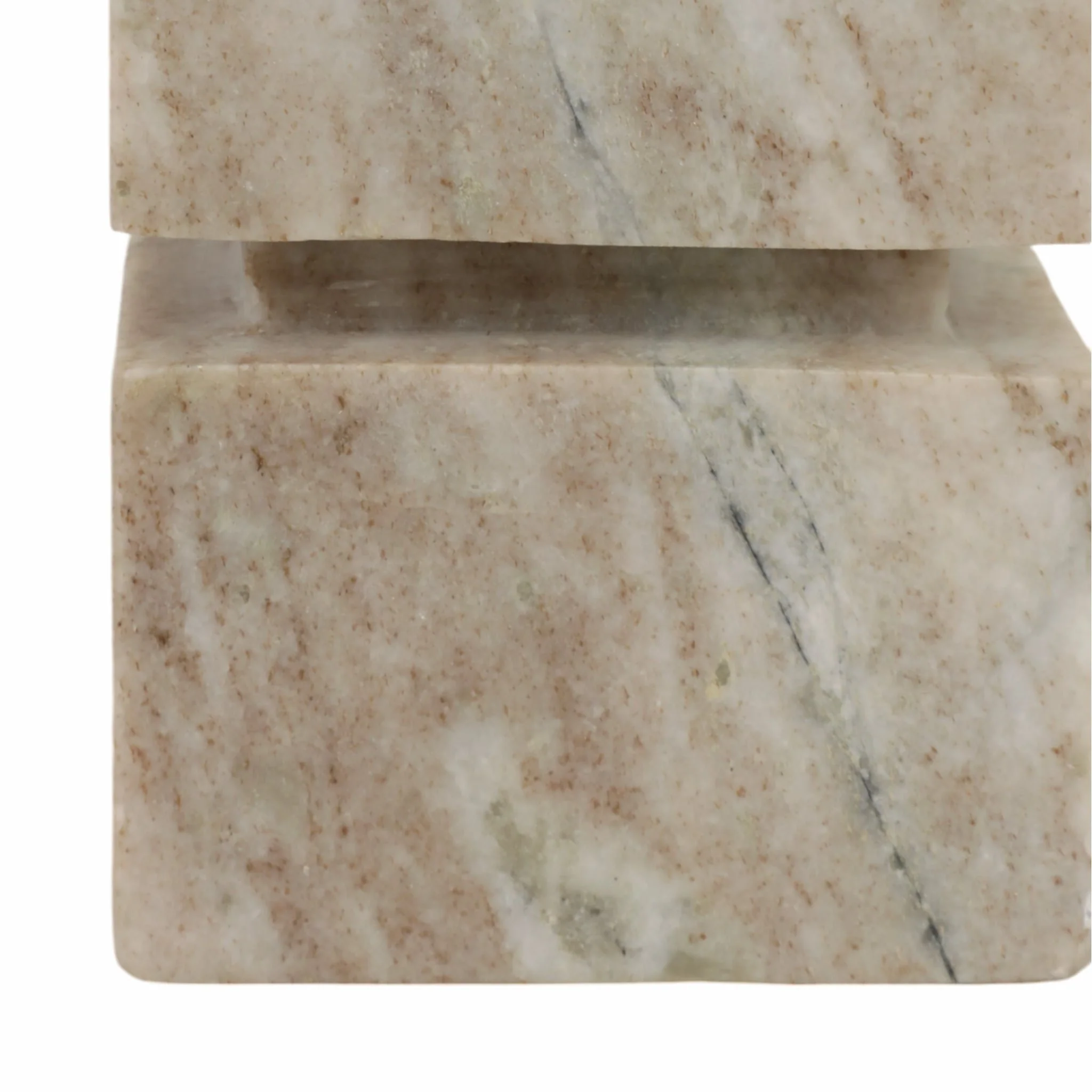 8" Onyx Marble Stacked Cubes Pillar Candleholder, - Image 6