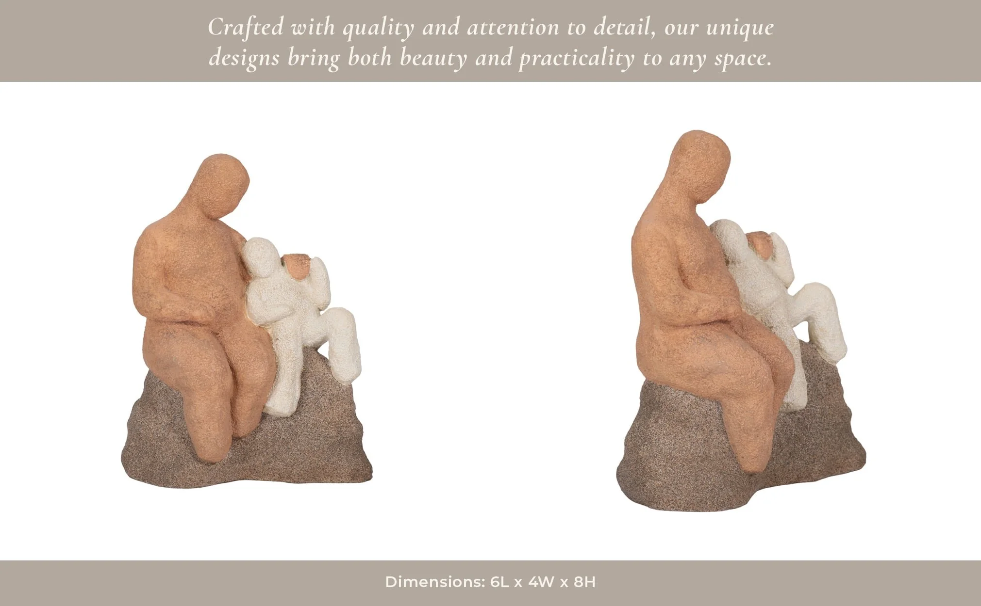 8" Parent And Child On Rock, Multi - Image 13