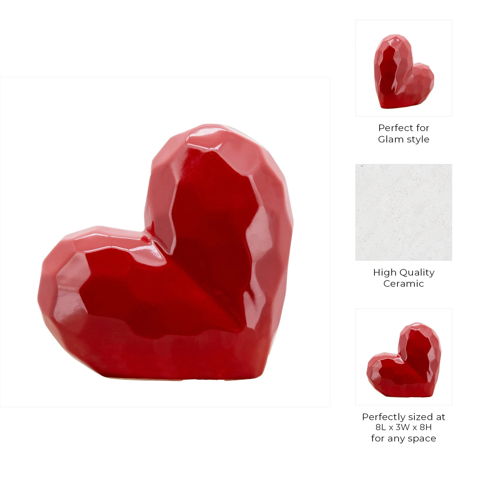 8" Red Heart Table Deco - Image 3