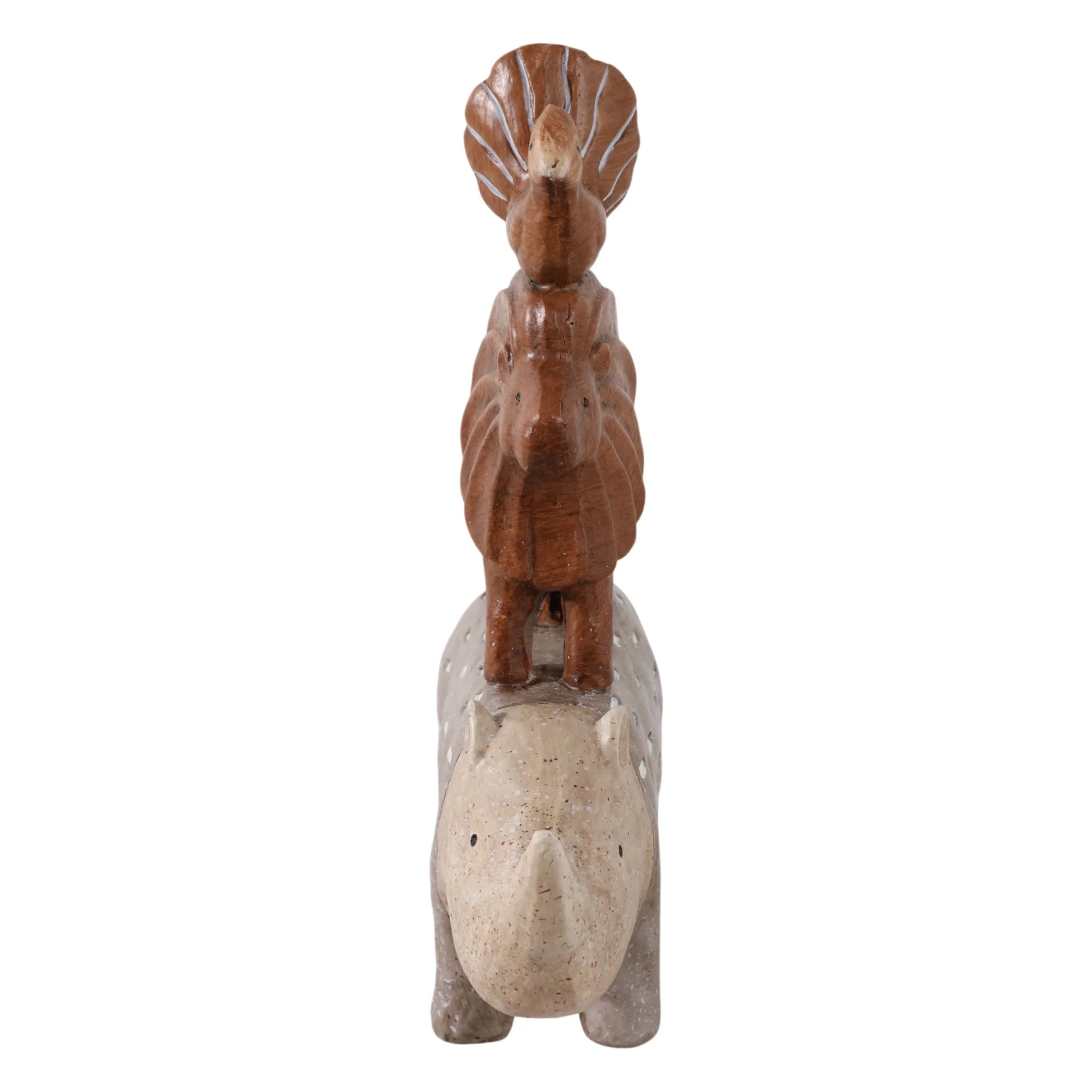 8" Rhino Animal Pyramid, Multi - Image 3