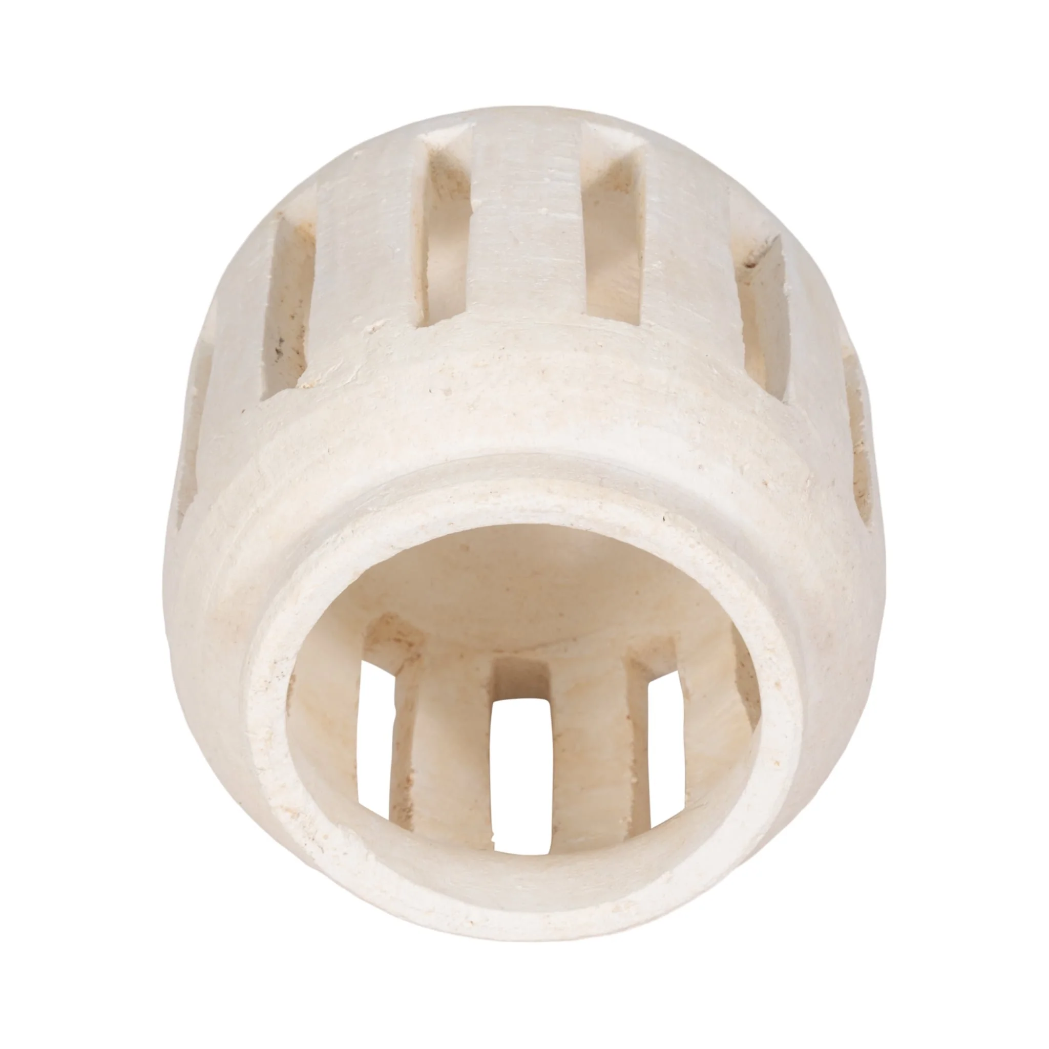 8" Round Lantern Hurricane With Open Slats, White - Image 5
