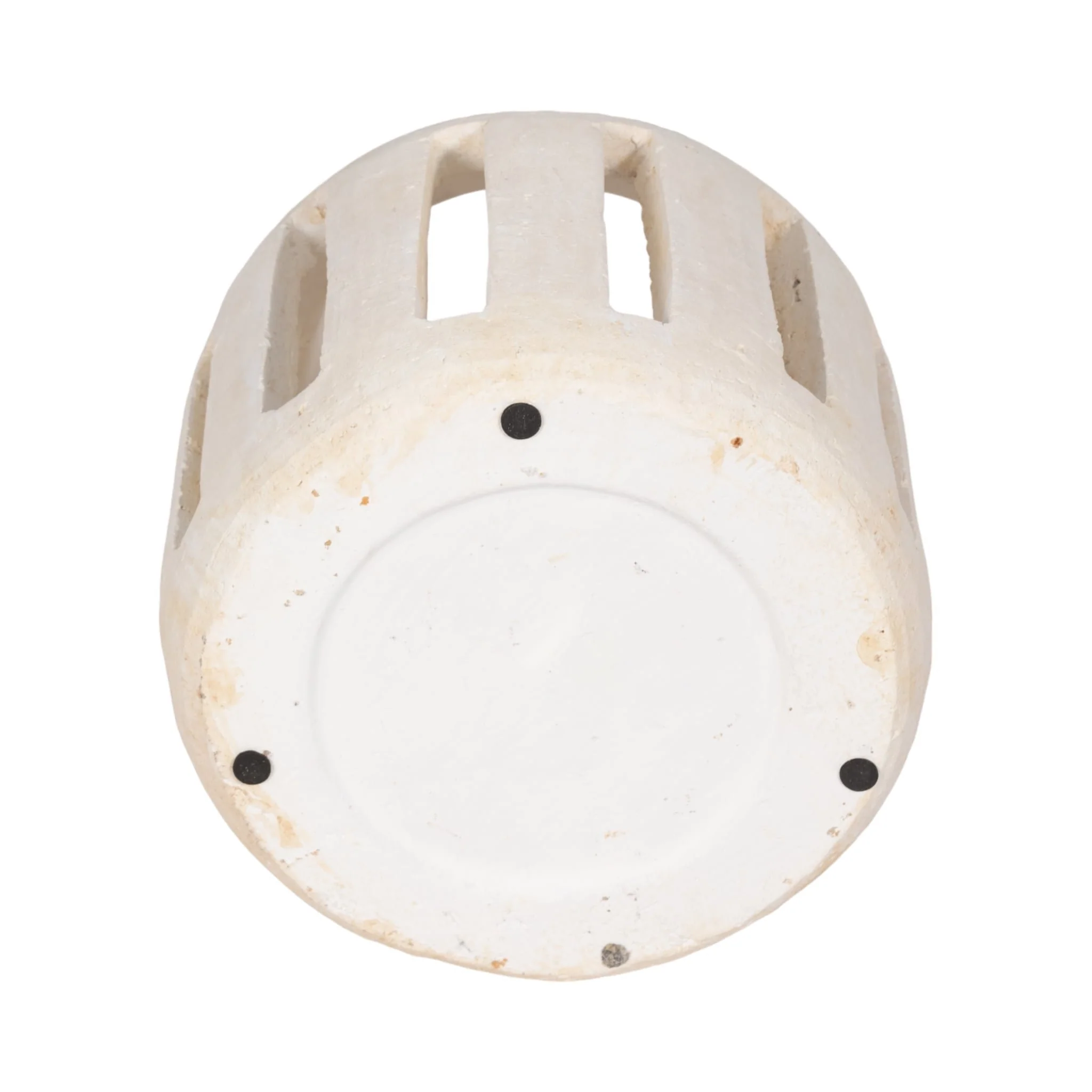 8" Round Lantern Hurricane With Open Slats, White - Image 6